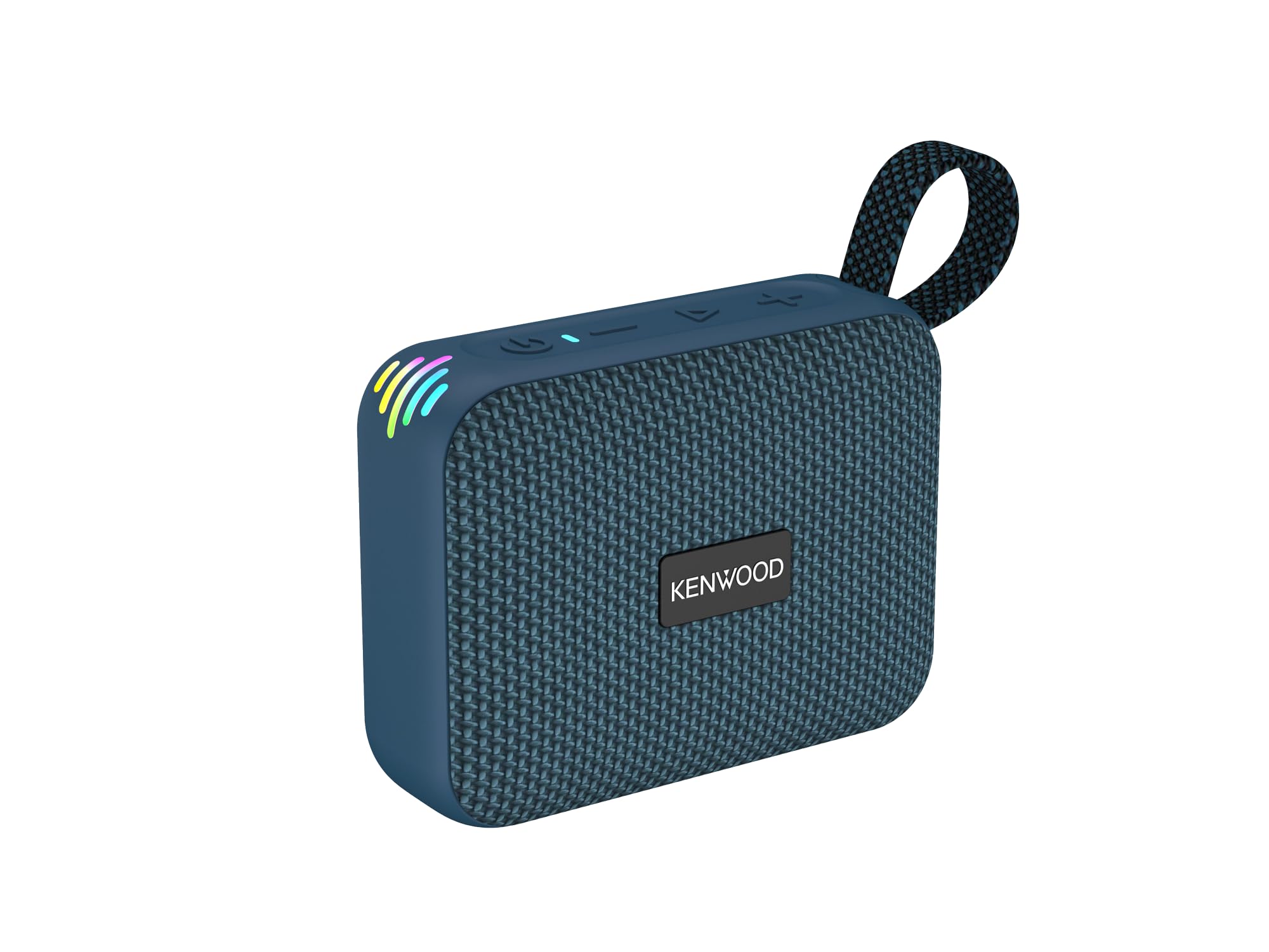 Kenwood AS-60BT-A Speaker Bluetooth Portatile 5W con TWS Stereo, IPX7 Waterproof, Radiatore Passivo, Effetto LED, Batteria Ricaricabile fino a 8,5h, design compatto e leggero, connessione 10m, Blu