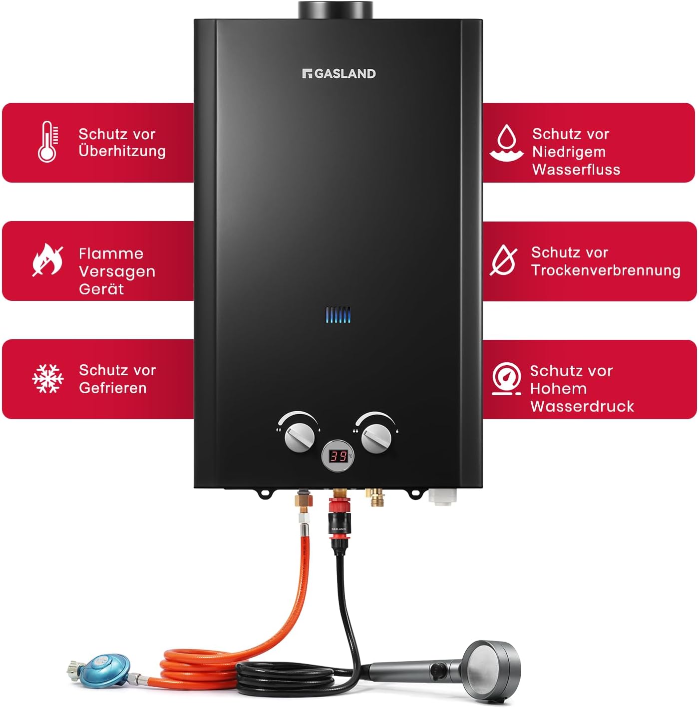 Gasland Scaldacqua a gas BE422B 16 litri - immagine 4