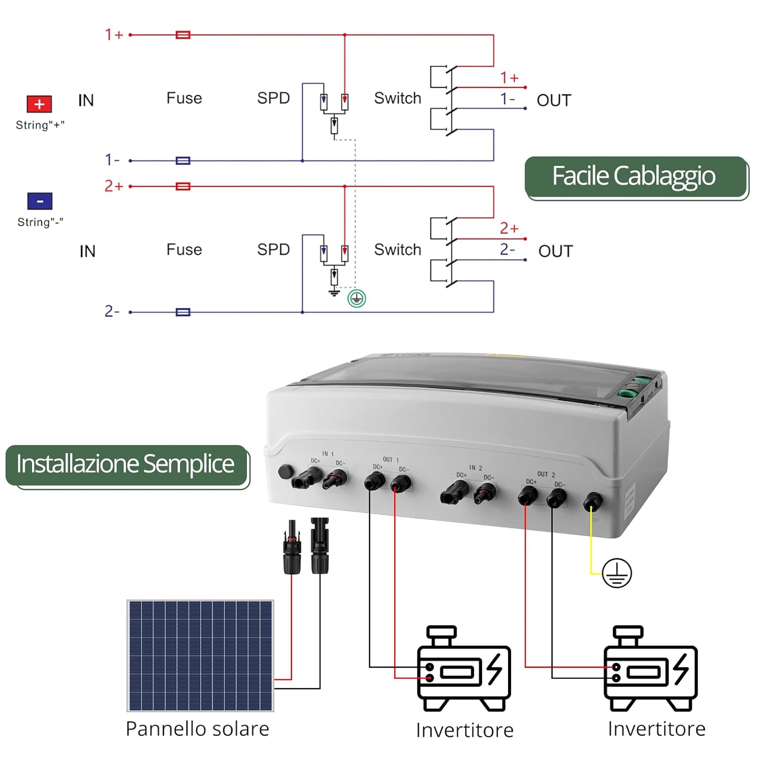Eypins Scatola di Collegamento Solare PV DC 1000V - immagine 5