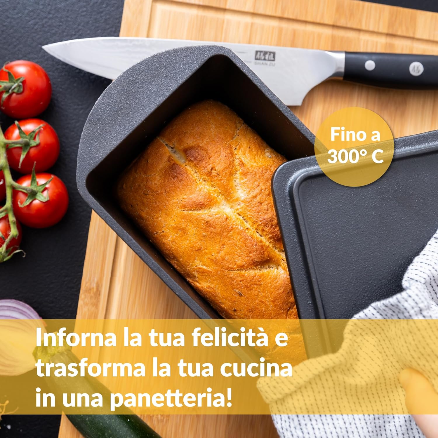Chefarone Stampo per Pane in Ghisa con Coperchio 28x12cm - immagine 2