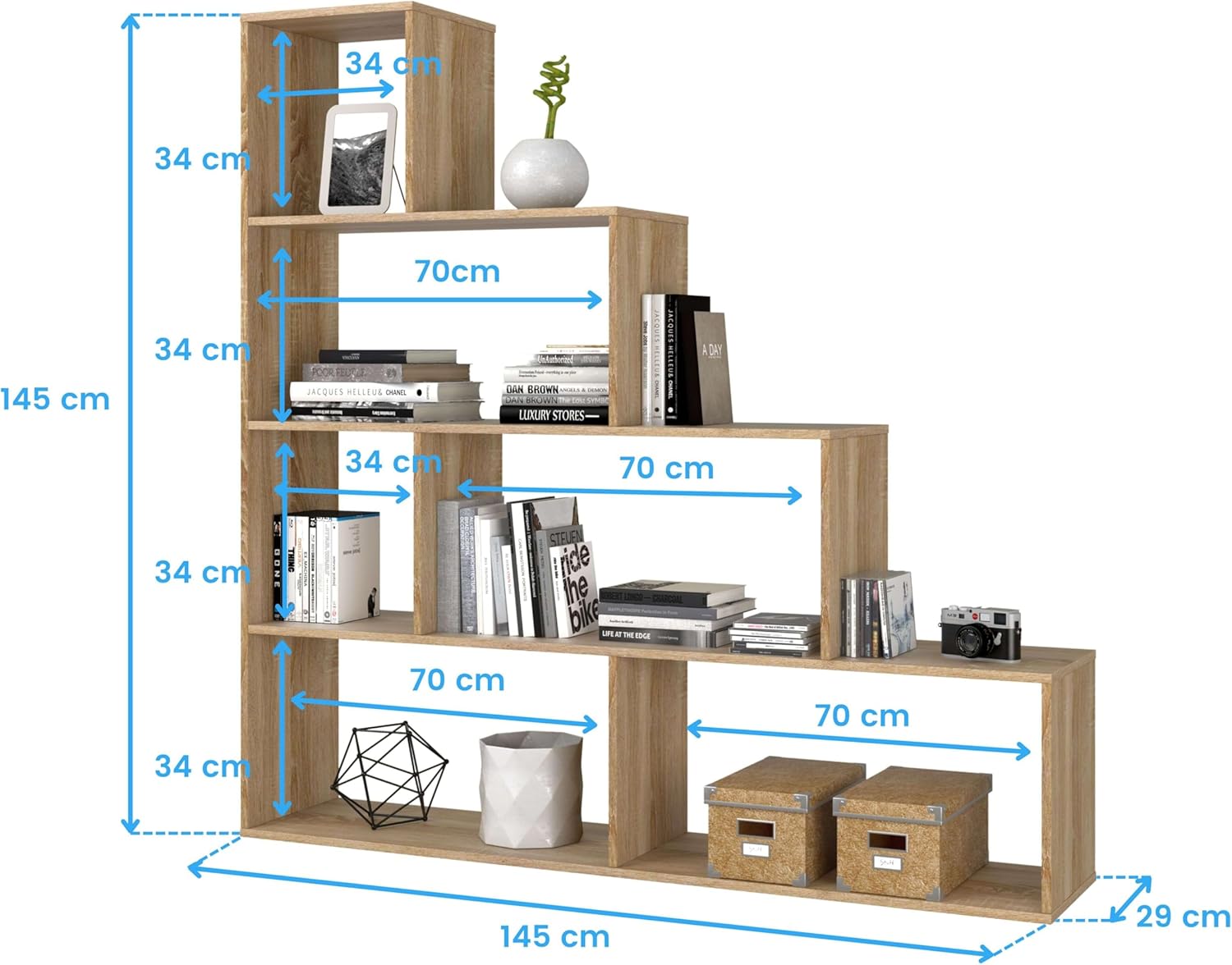 Fores Diseño Kafka S01 Libreria Divisorio Rovere Spazzolato - immagine 3