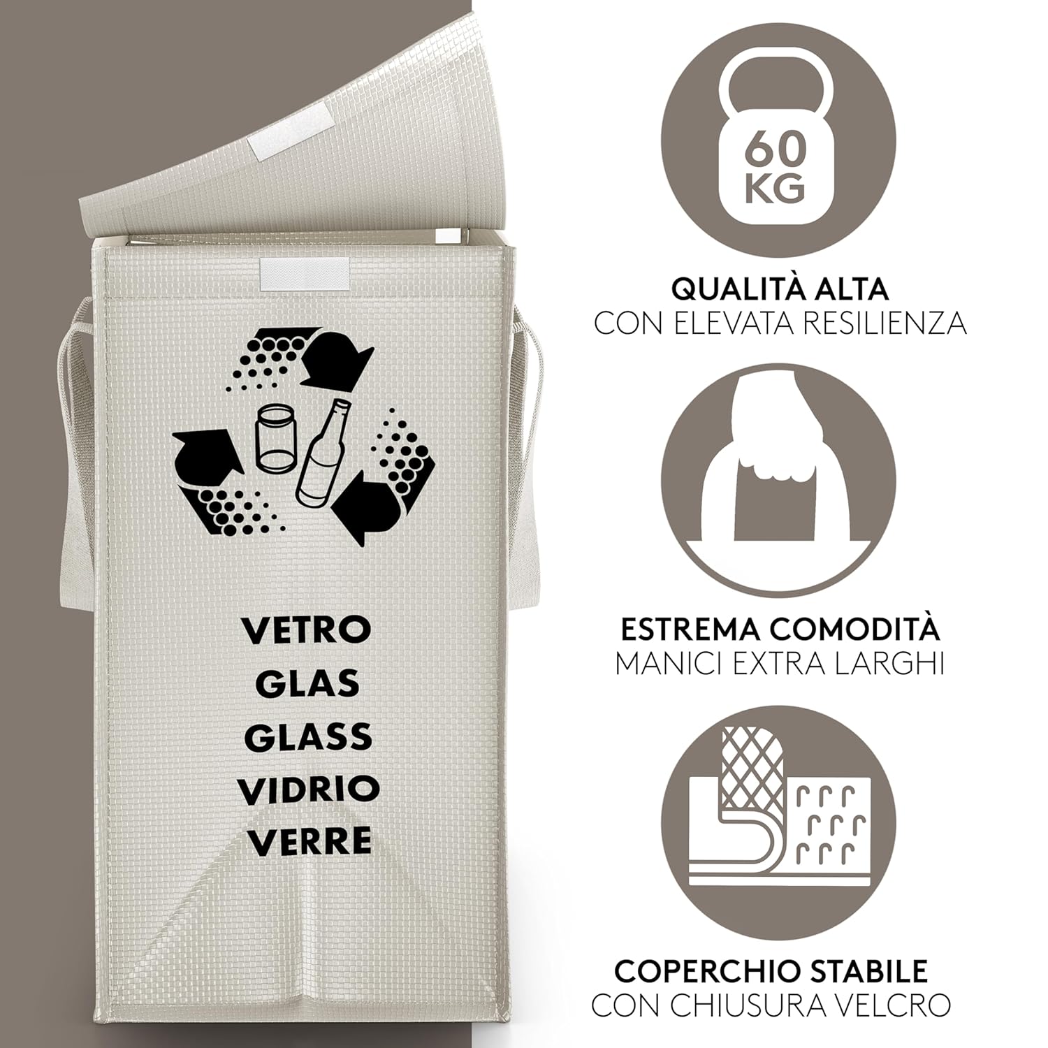 Ptms® Borse Raccolta Differenziata con Coperchio, 3 Bidoni - immagine 7