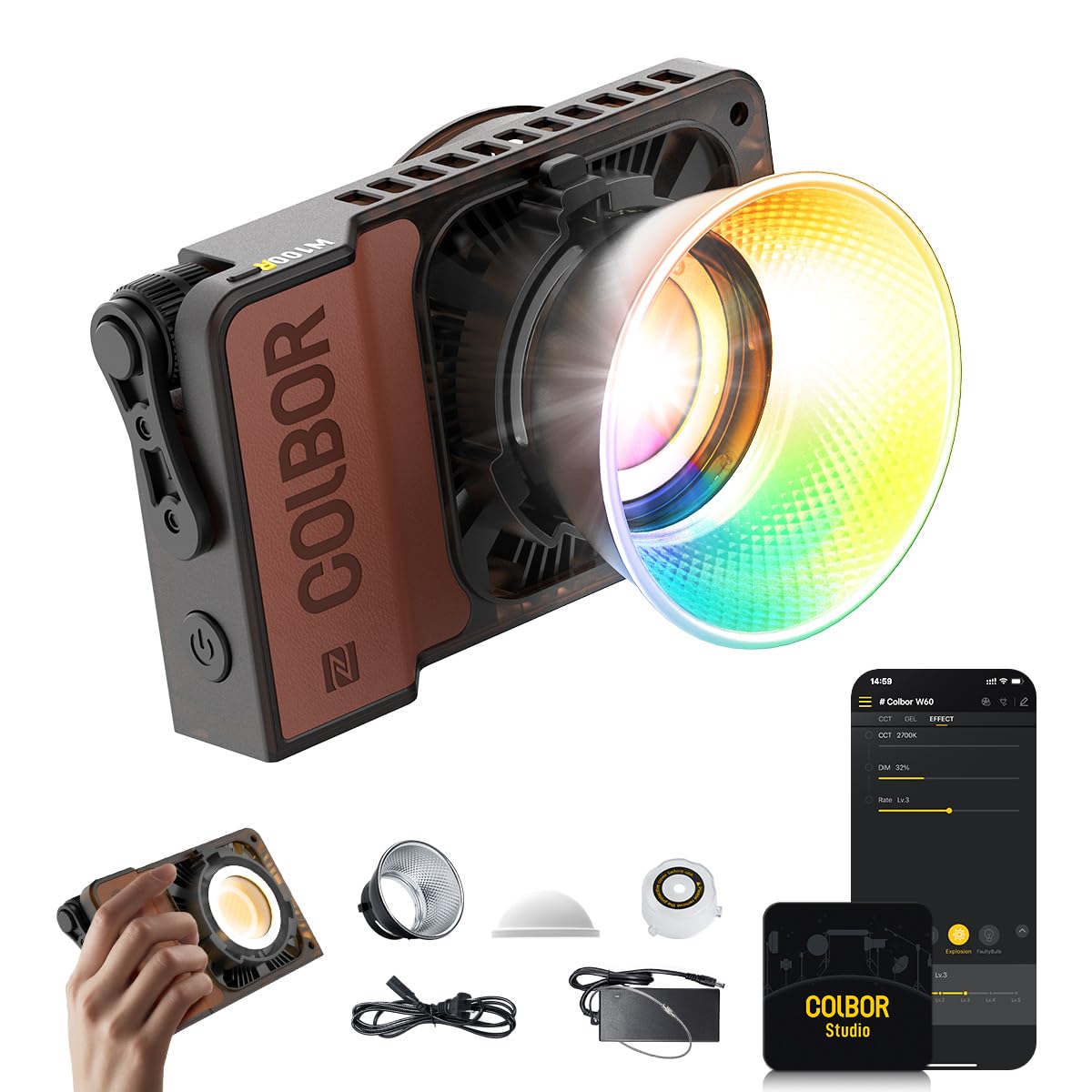 Colbor Wonder W100R 100W RGB Luce Video Portatile