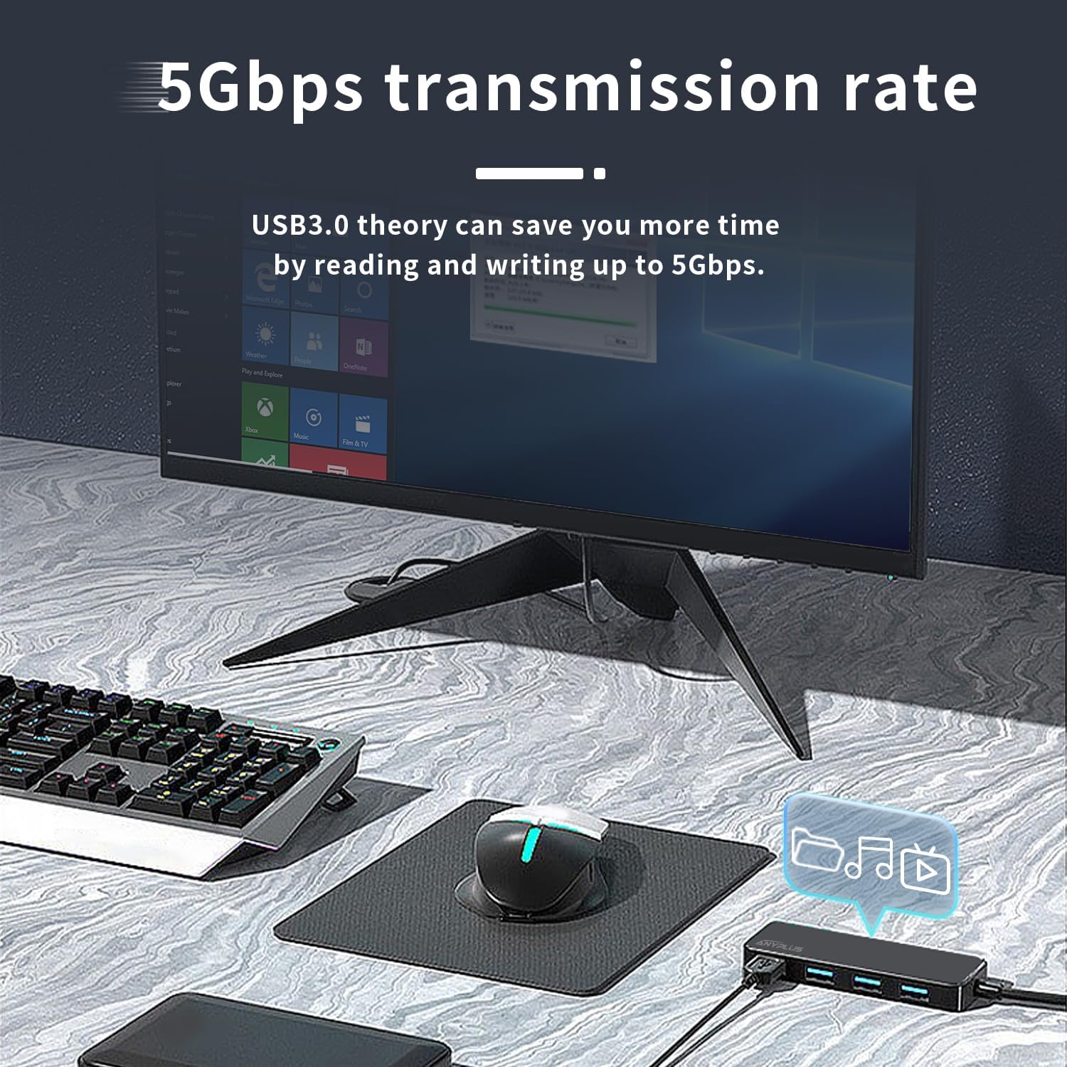 Anyplus Hub USB 3.0 Sdoppiatore Multiplo - immagine 4