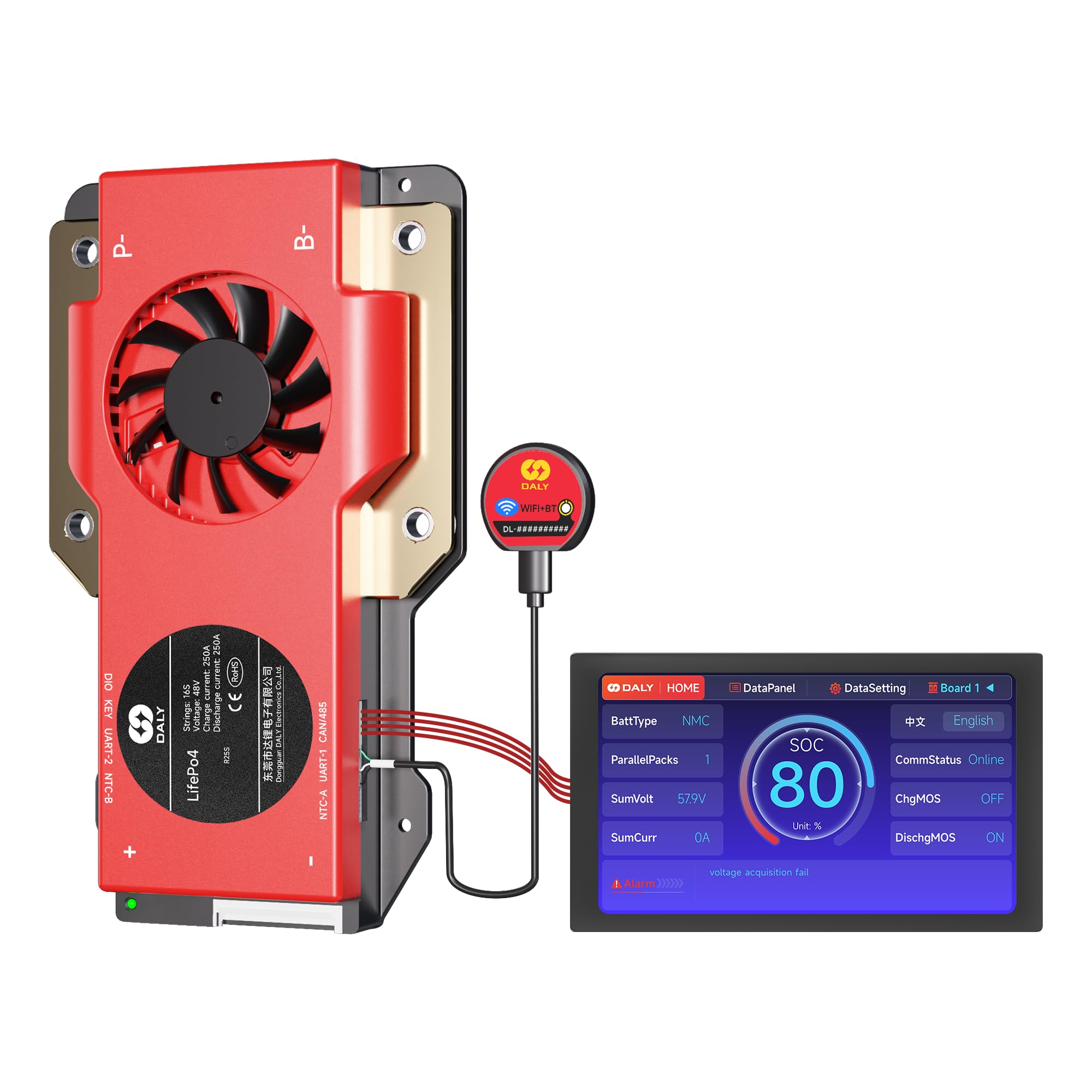 Daly BMS 48V 16S 250A - BMS Intelligente con Display