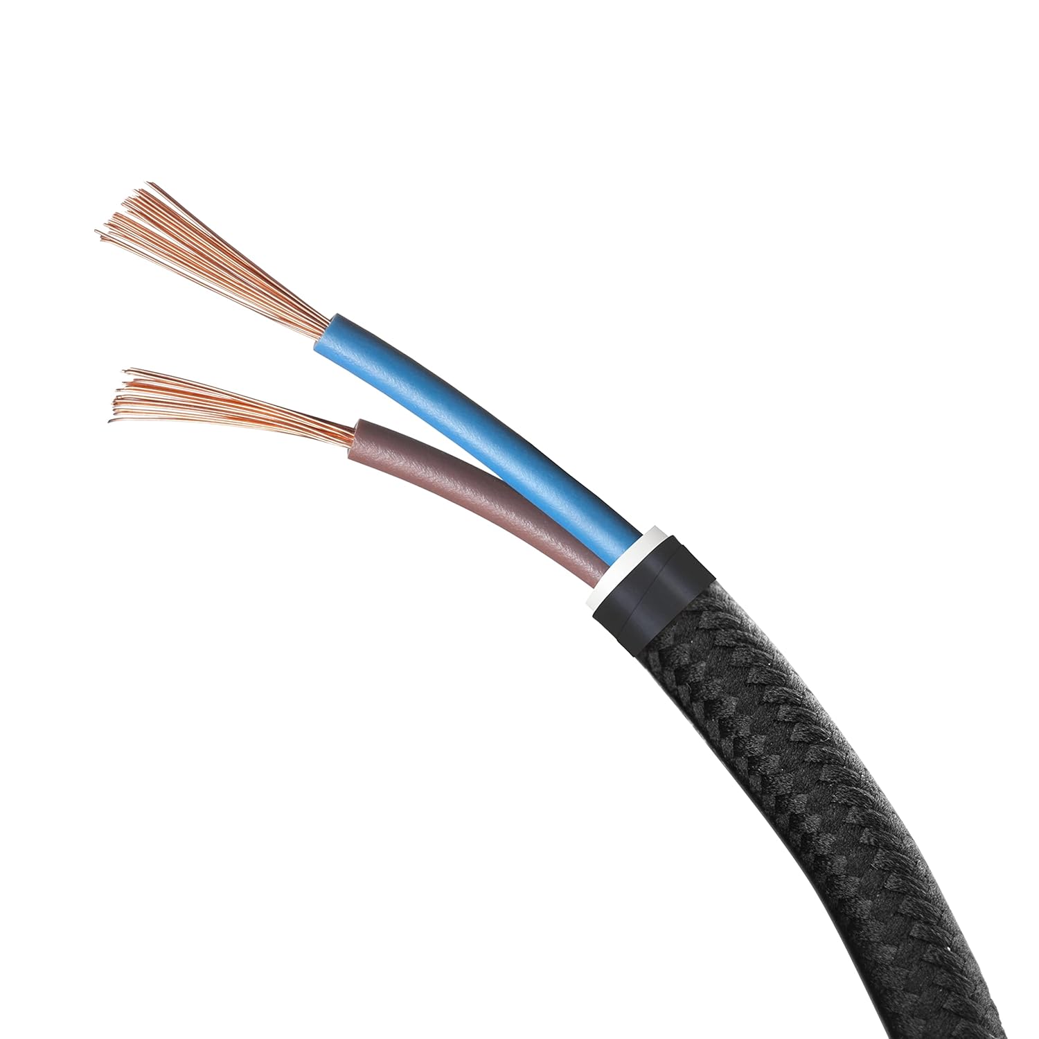 Amarcords Cavo Elettrico Tessile Tondo 20m, Nero - immagine 3