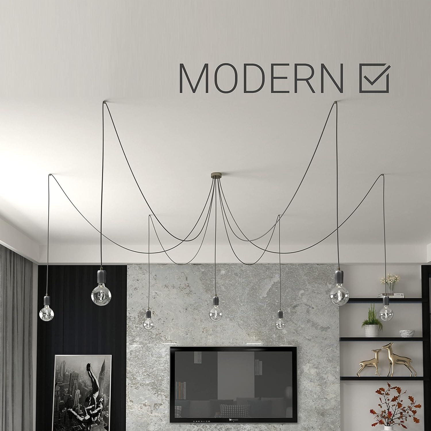 Amarcords Cavo Elettrico Tessile Tondo 20m, Nero - immagine 6