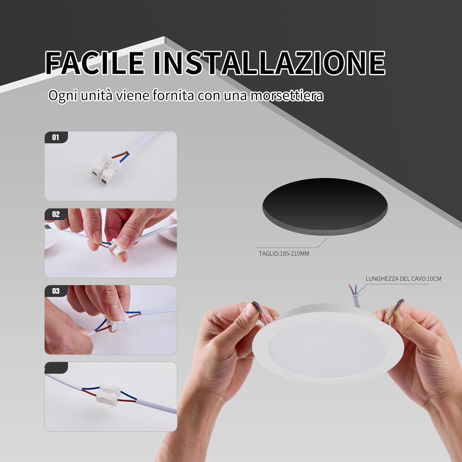 Grebeam Faretti LED Incasso Cartongesso 24W 6 Pezzi - immagine 6