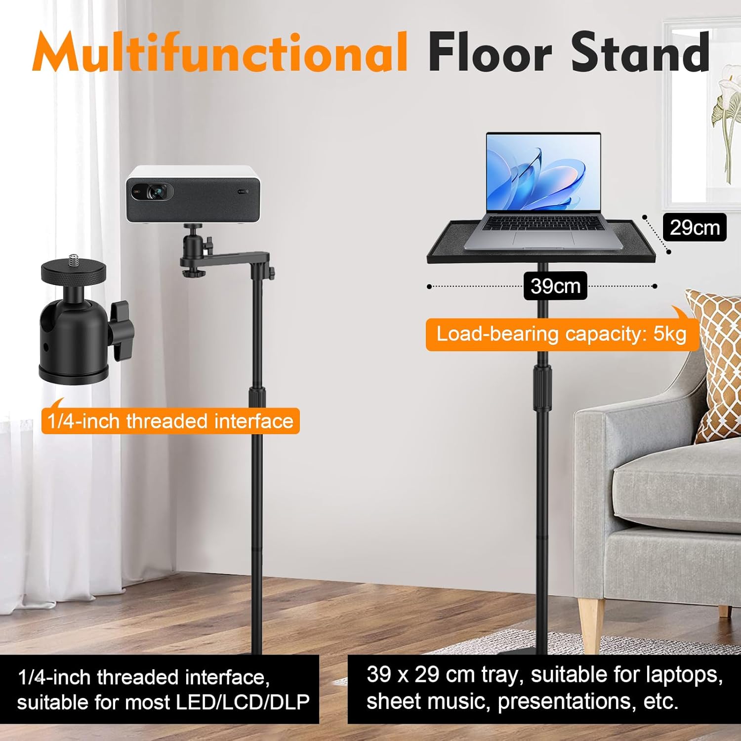 Supporto per Proiettore da Pavimento Multifunzionale - immagine 2