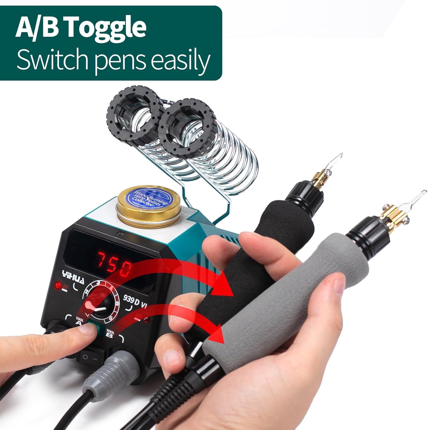 YIHUA 939D-VI - Kit Pirografo a Doppia Penna con Display - immagine 4