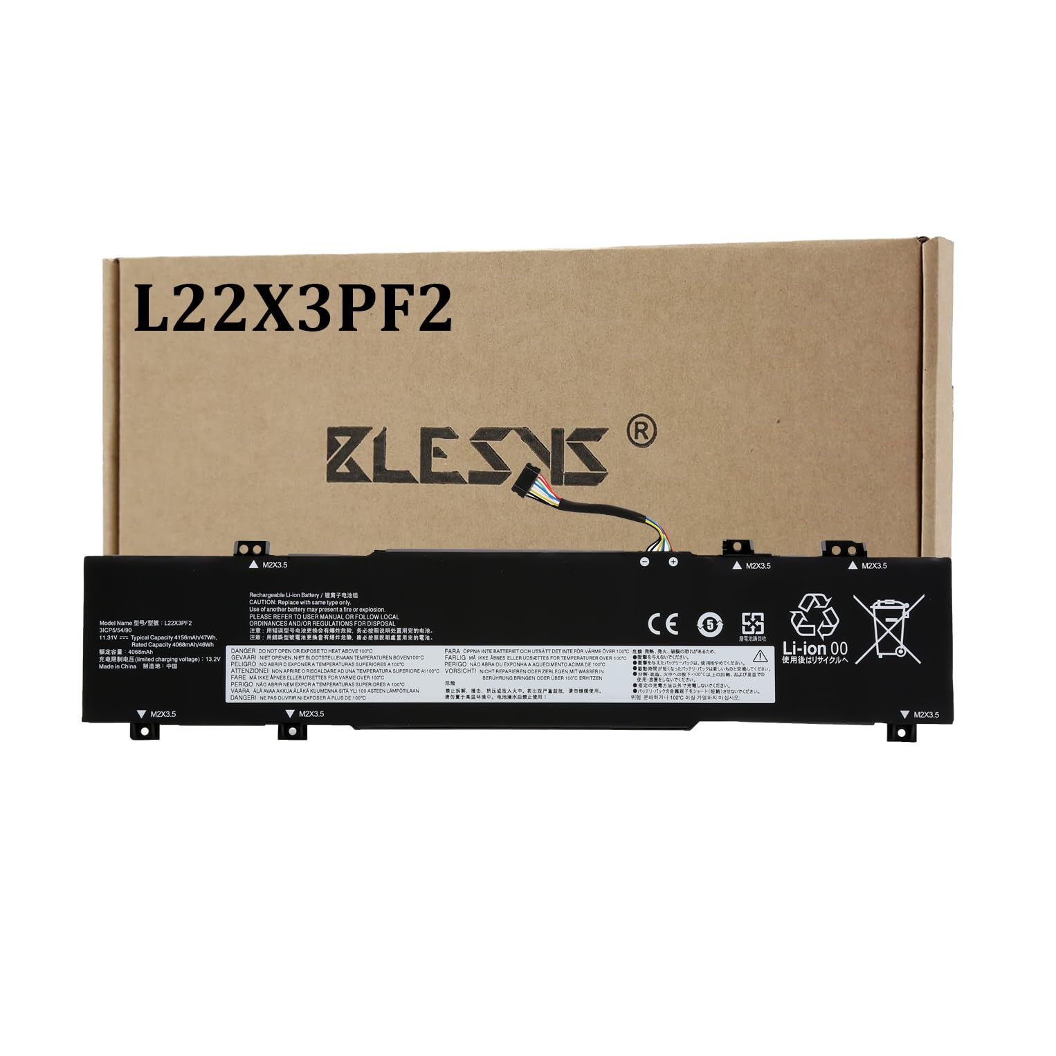 Blesys Batteria L22M3PF2 per Lenovo IdeaPad Slim 3