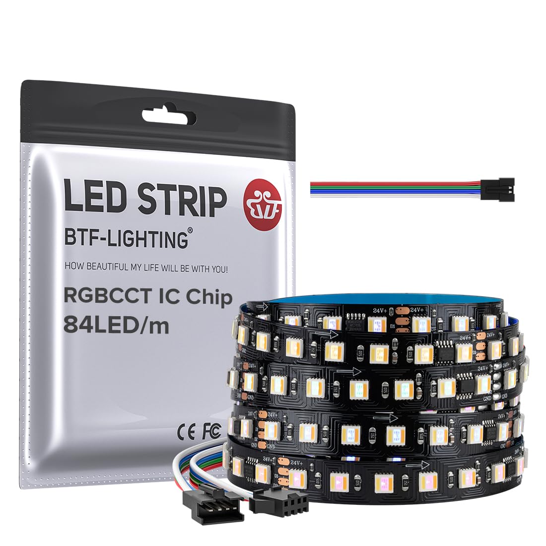 Btf-lighting WS2805 RGBCCT Striscia LED 5m