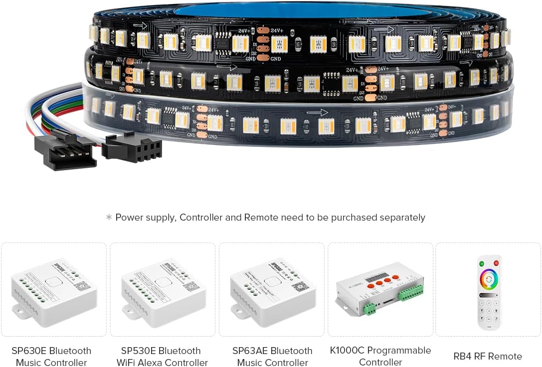 Btf-lighting WS2805 RGBCCT Striscia LED 5m - immagine 4