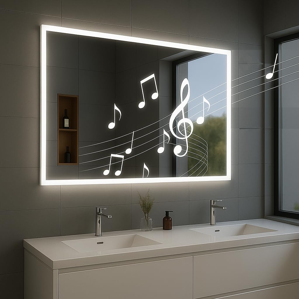 Specchio da Bagno con Luce LED 80x60cm