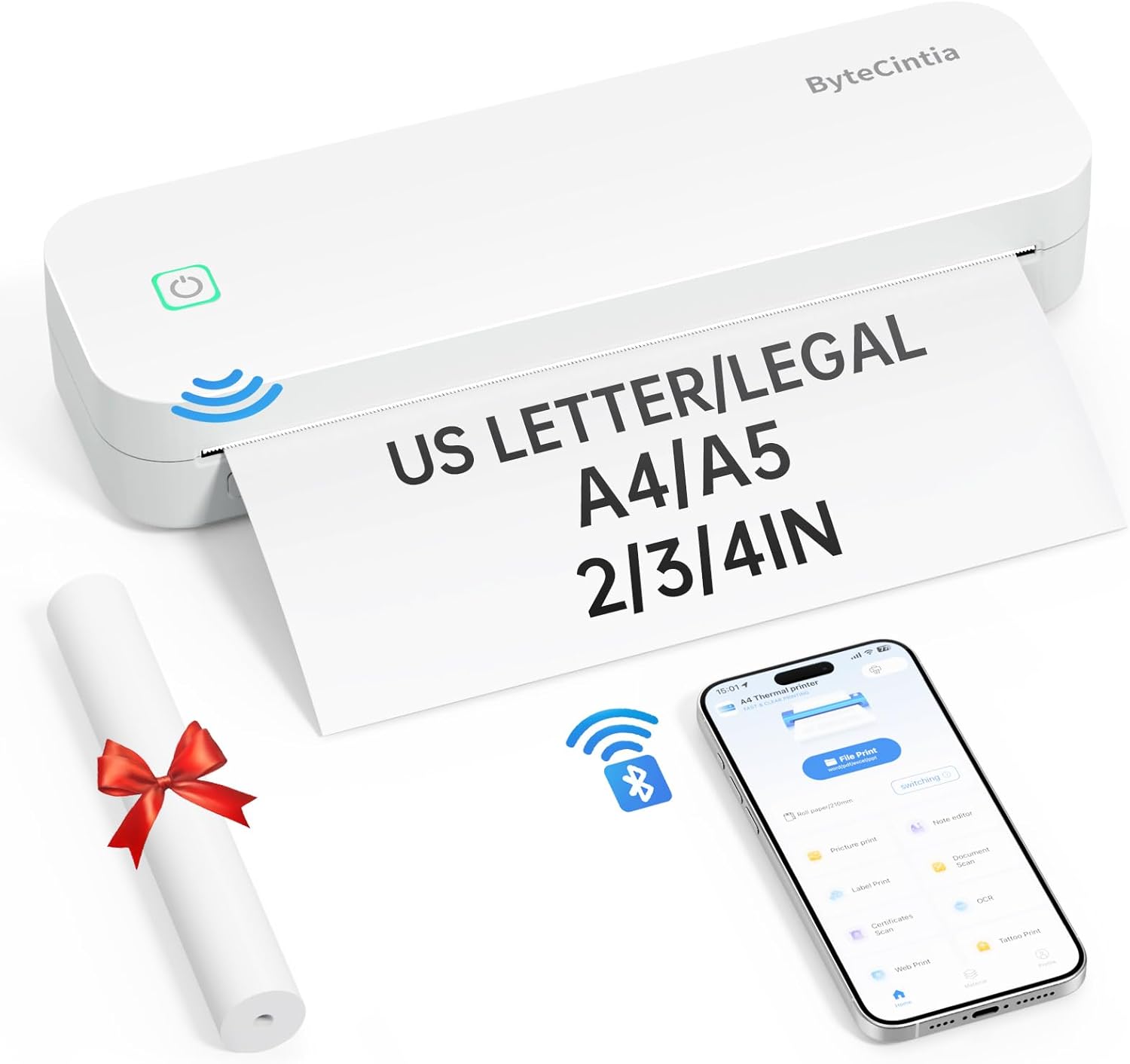 Bytecintia Stampante Portatile Termica A4 Inkless - immagine 1