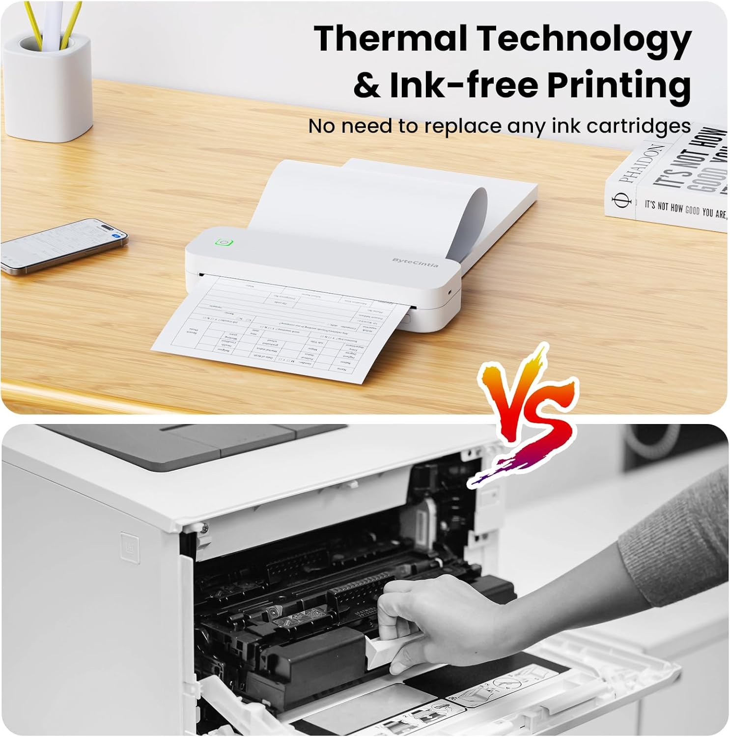 Bytecintia Stampante Portatile Termica A4 Inkless - immagine 5