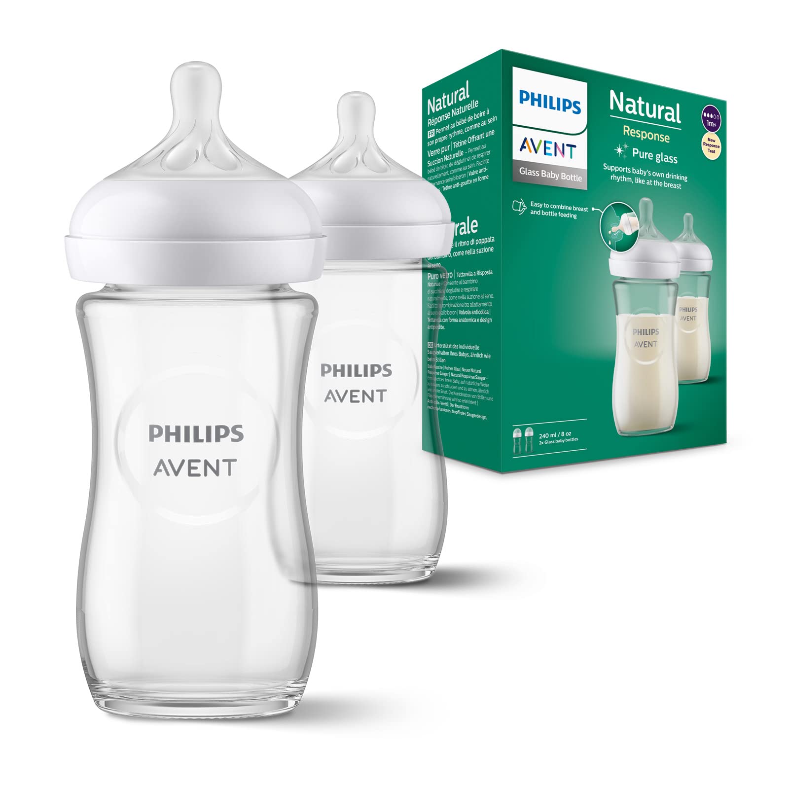 Philips Avent - 2 Biberon in Vetro Naturale 240ml
