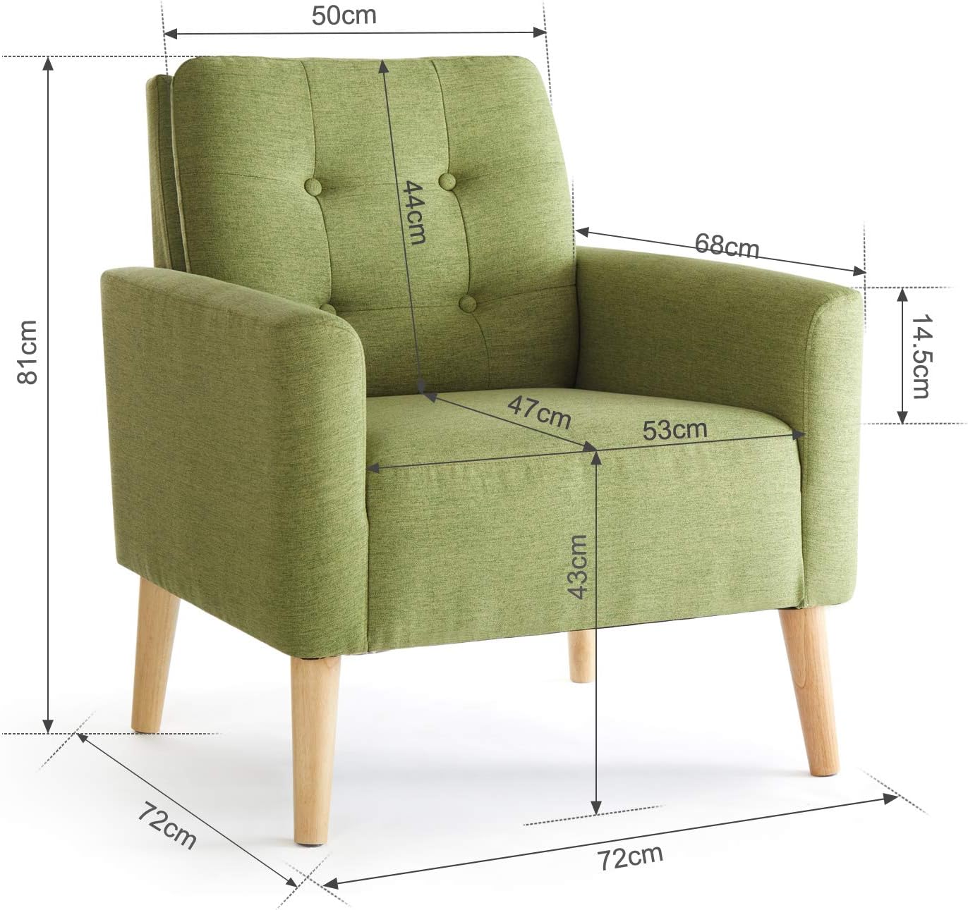 Poltrona, Legno, Verde, Armchair - immagine 3