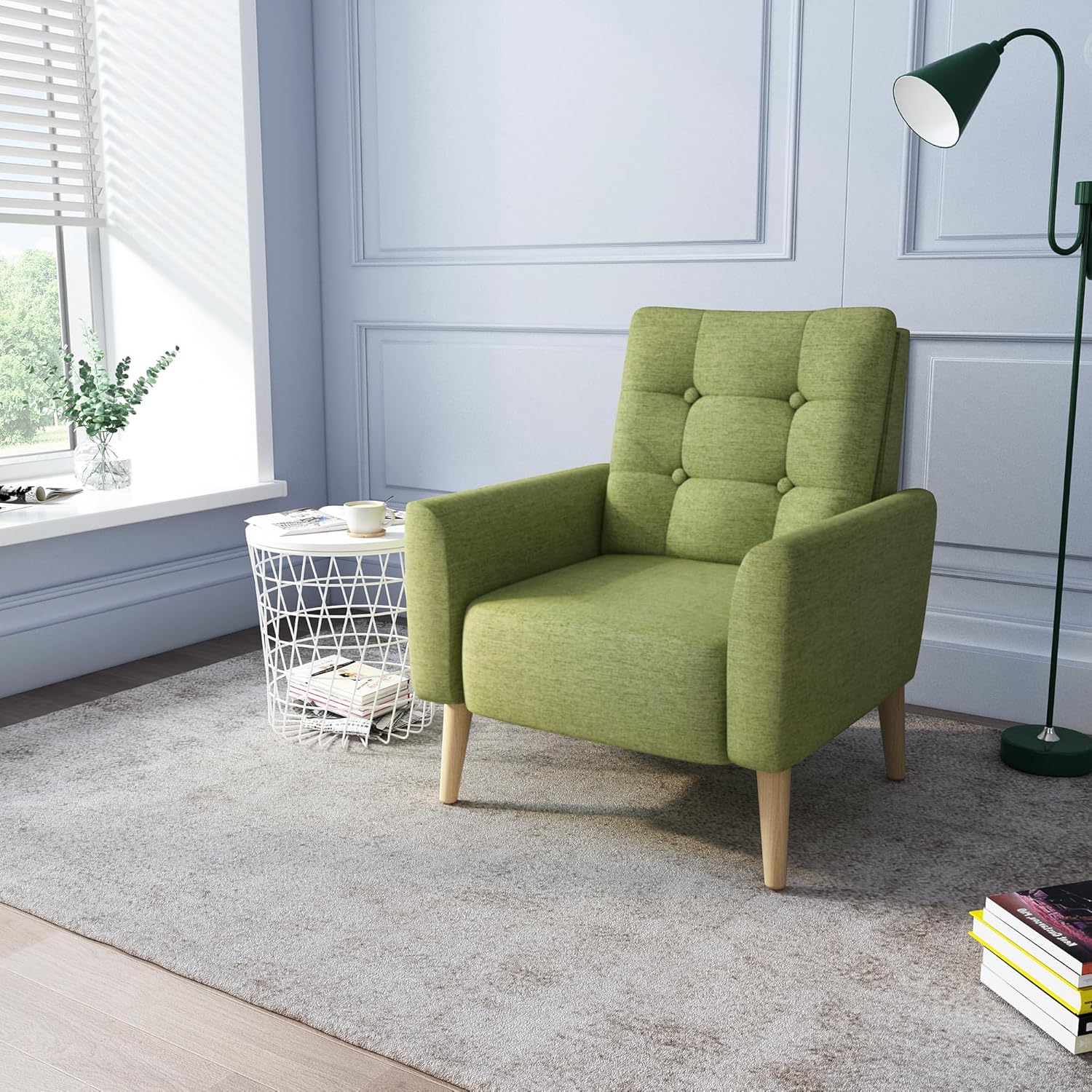 Poltrona, Legno, Verde, Armchair - immagine 6