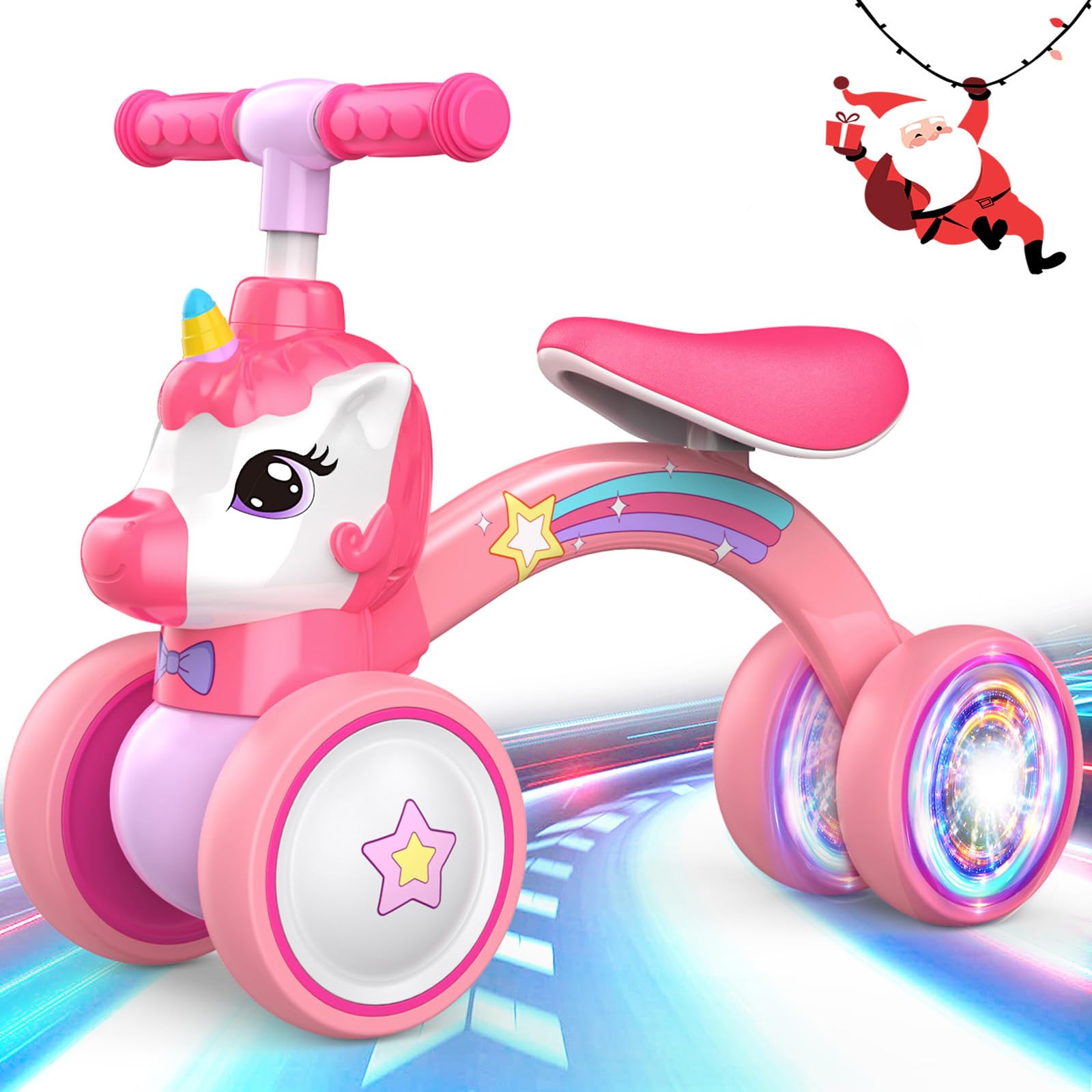 Bicicletta Senza Pedali Unicorno 1-2 Anni, Rosa