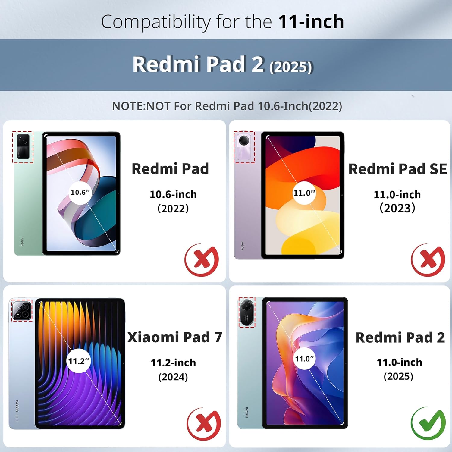 Easyacc Custodia Cover per Xiaomi Redmi Pad 2 11 Pollici, Nero - immagine 2