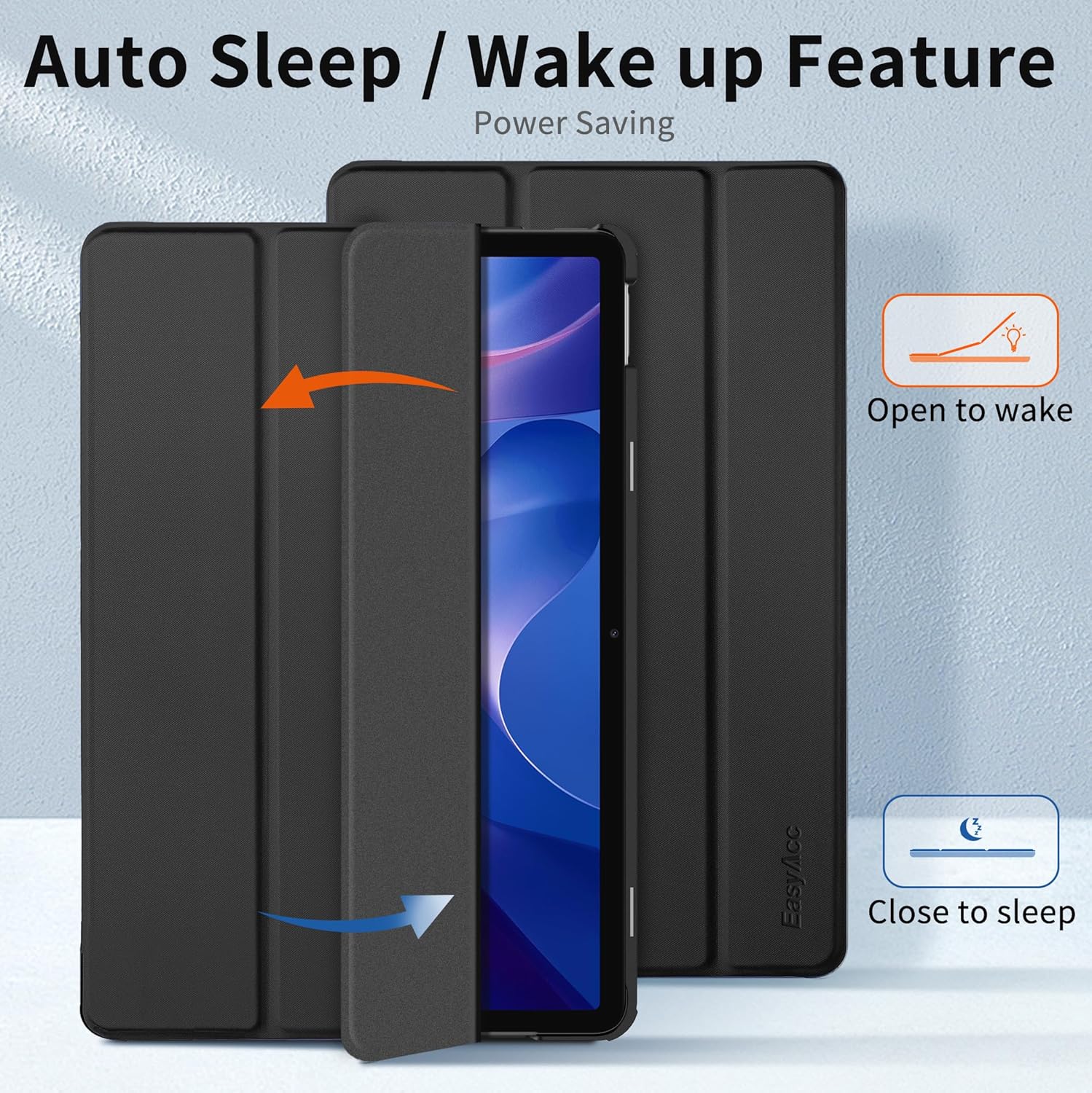 Easyacc Custodia Cover per Xiaomi Redmi Pad 2 11 Pollici, Nero - immagine 5