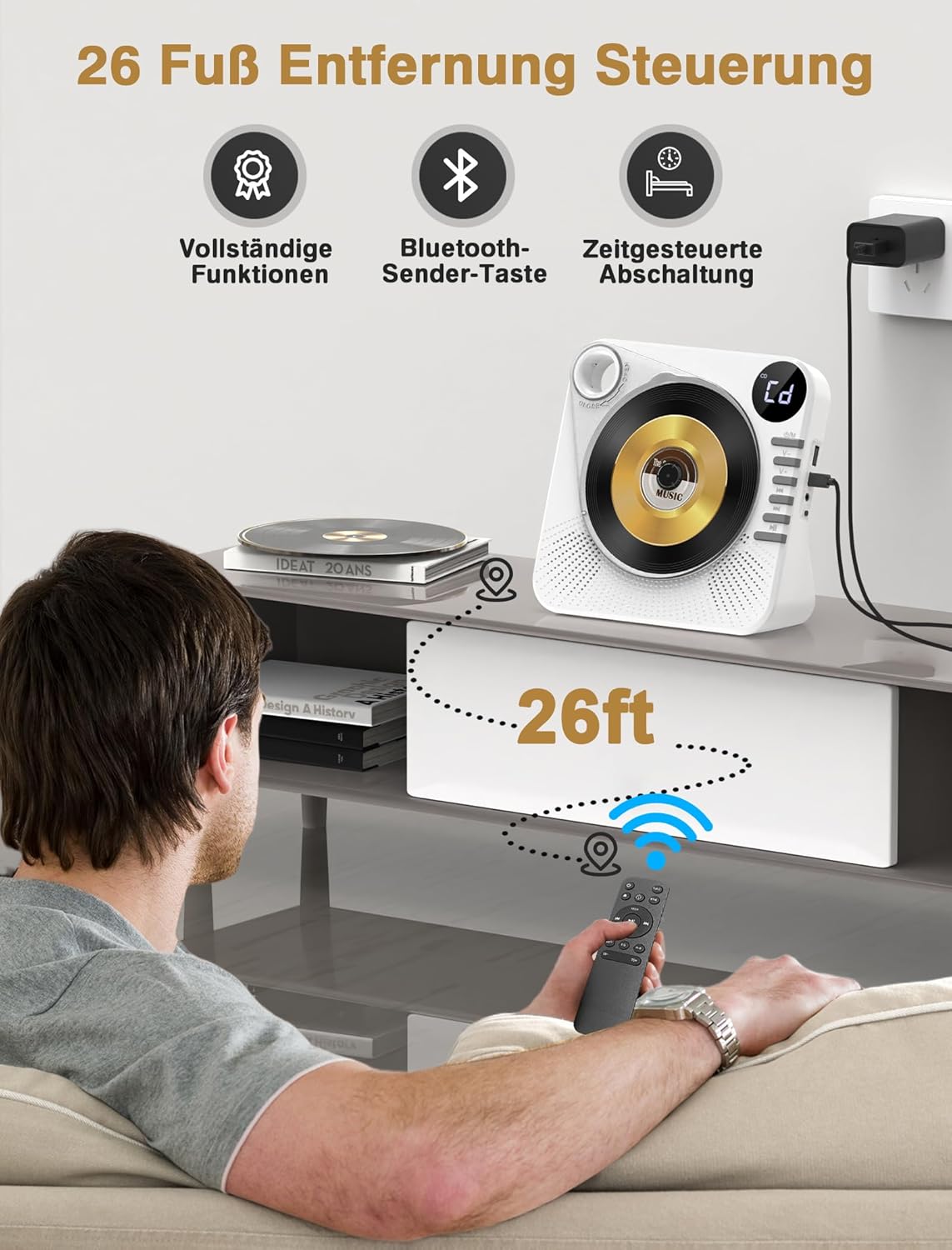 Greadio Lettore CD Portatile con Bluetooth 5.1 - immagine 5