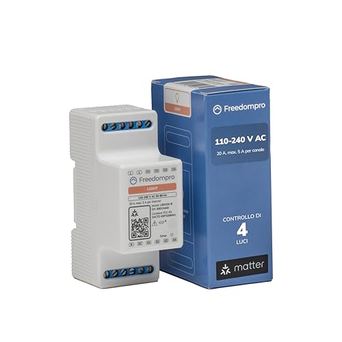Freedompro DIN H - Interruttore Relé WiFi per 4 Luci Smart
