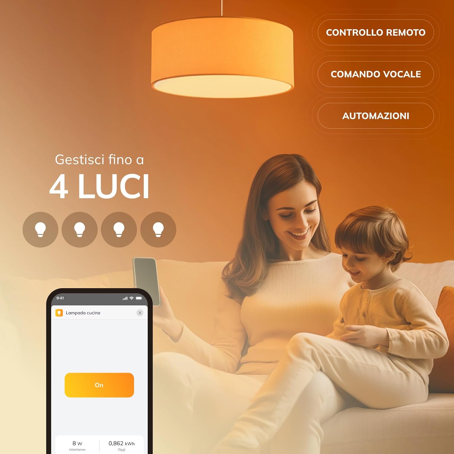 Freedompro DIN H - Interruttore Relé WiFi per 4 Luci Smart - immagine 2