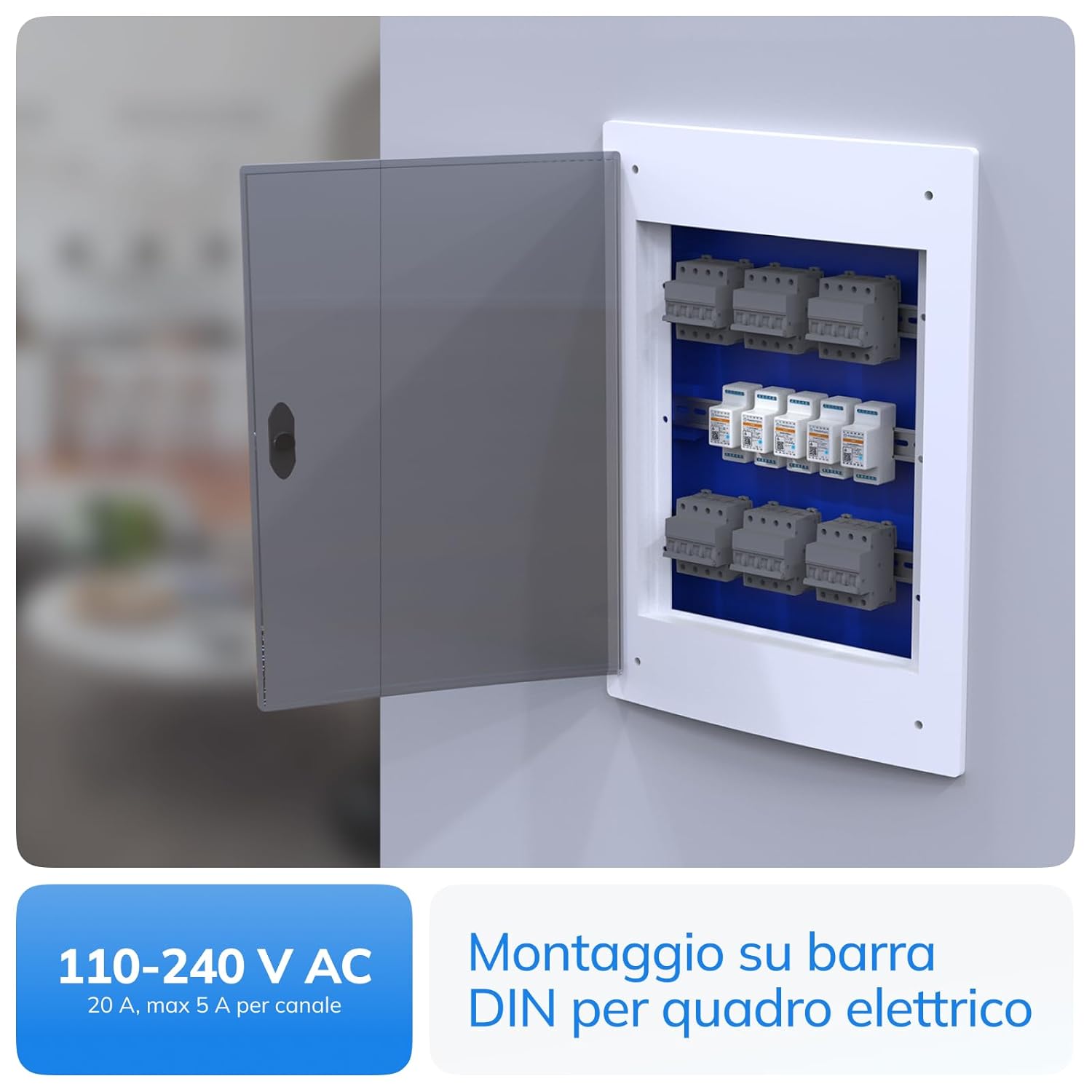 Freedompro DIN H - Interruttore Relé WiFi per 4 Luci Smart - immagine 3