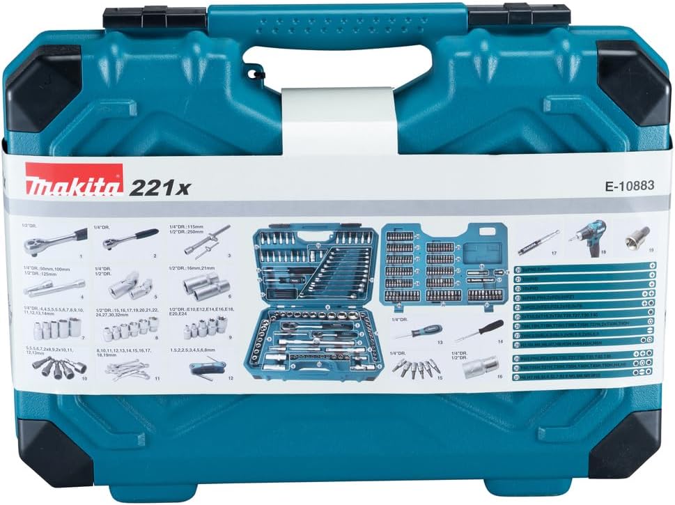 Makita E-10883 - Set di manutenzione 221 pezzi - immagine 5