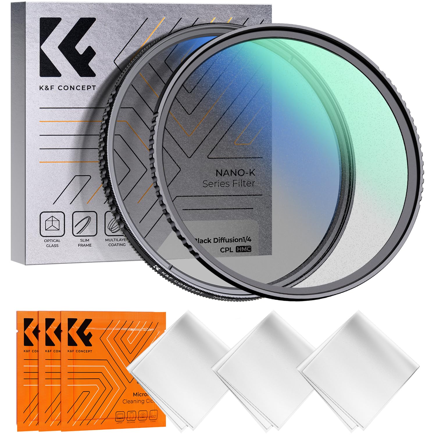 K&f Concept 82mm Kit Filtri Black Mist 1/4 + CPL (2 pz)