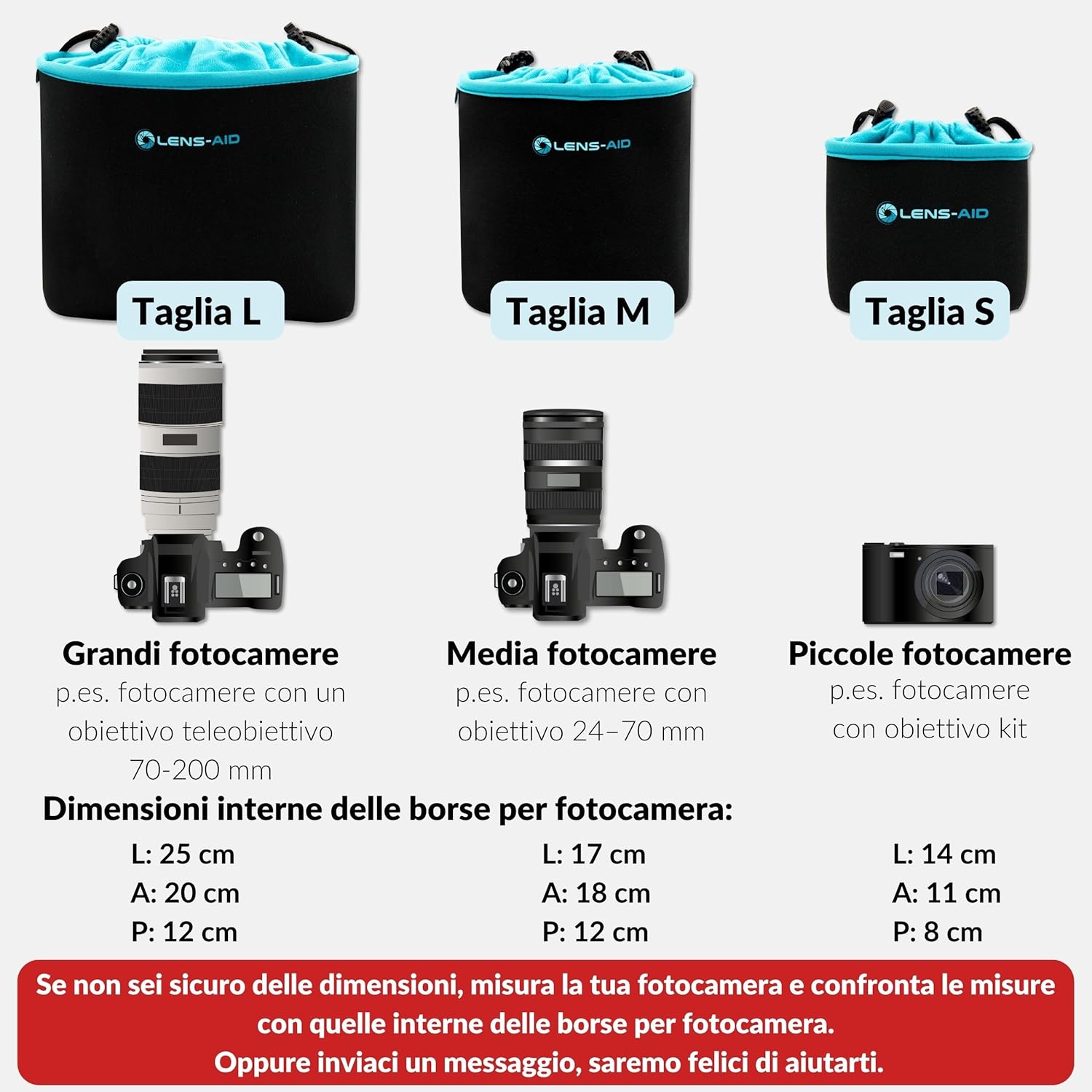 Lens-Aid Custodia Protettiva in Neoprene con Pile - Set 3 - immagine 4