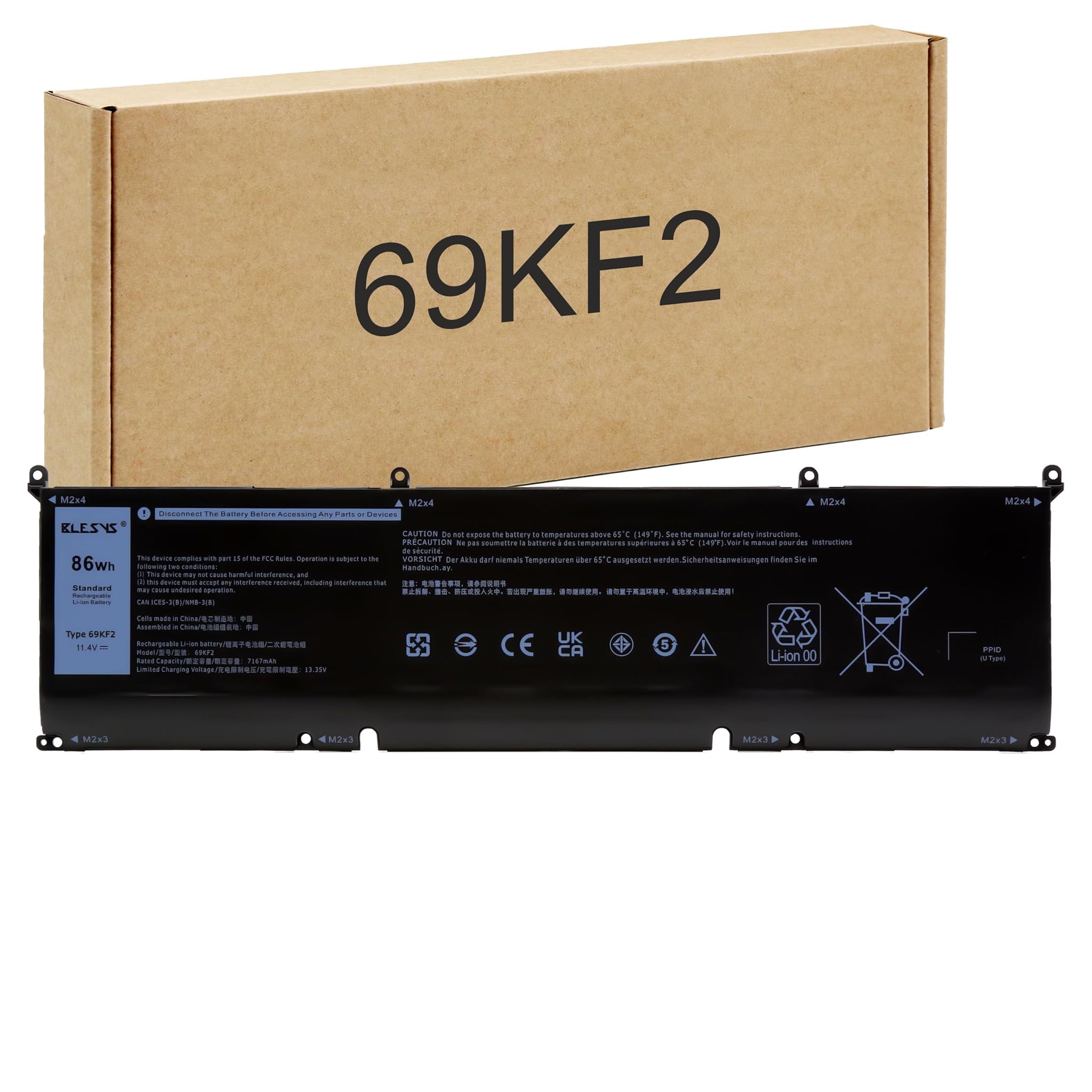 Batteria 69KF2 per Dell Precision 5550/5560/5570 11.4V 86Wh