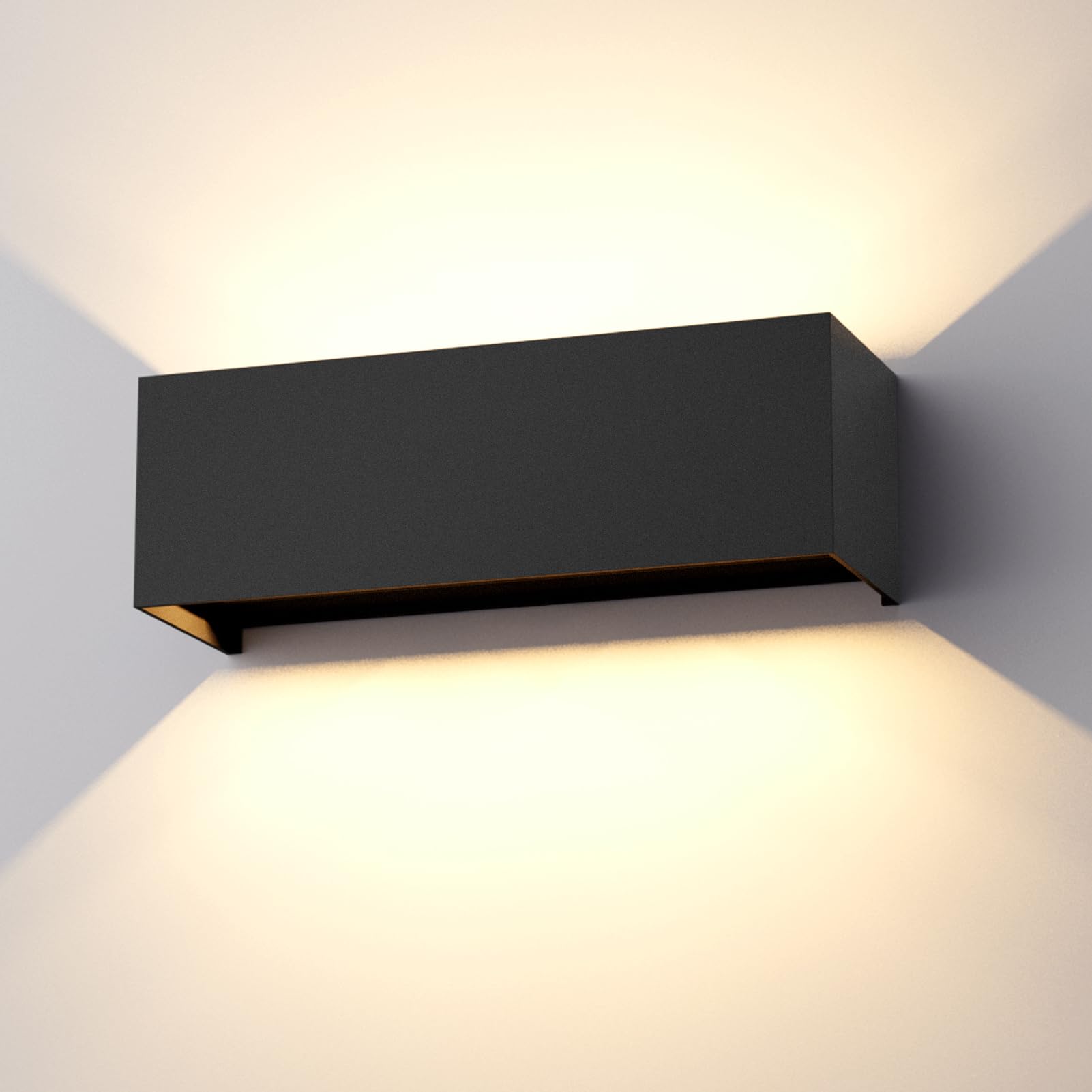 Klighten lampade da parete 30W Esterno/Interno Moderno, lampada da esterno Bianco Caldo 3000K Applique da Parete, IP65 Impermeabile, Angolo del Fascio Regolabile Applique(Nero)