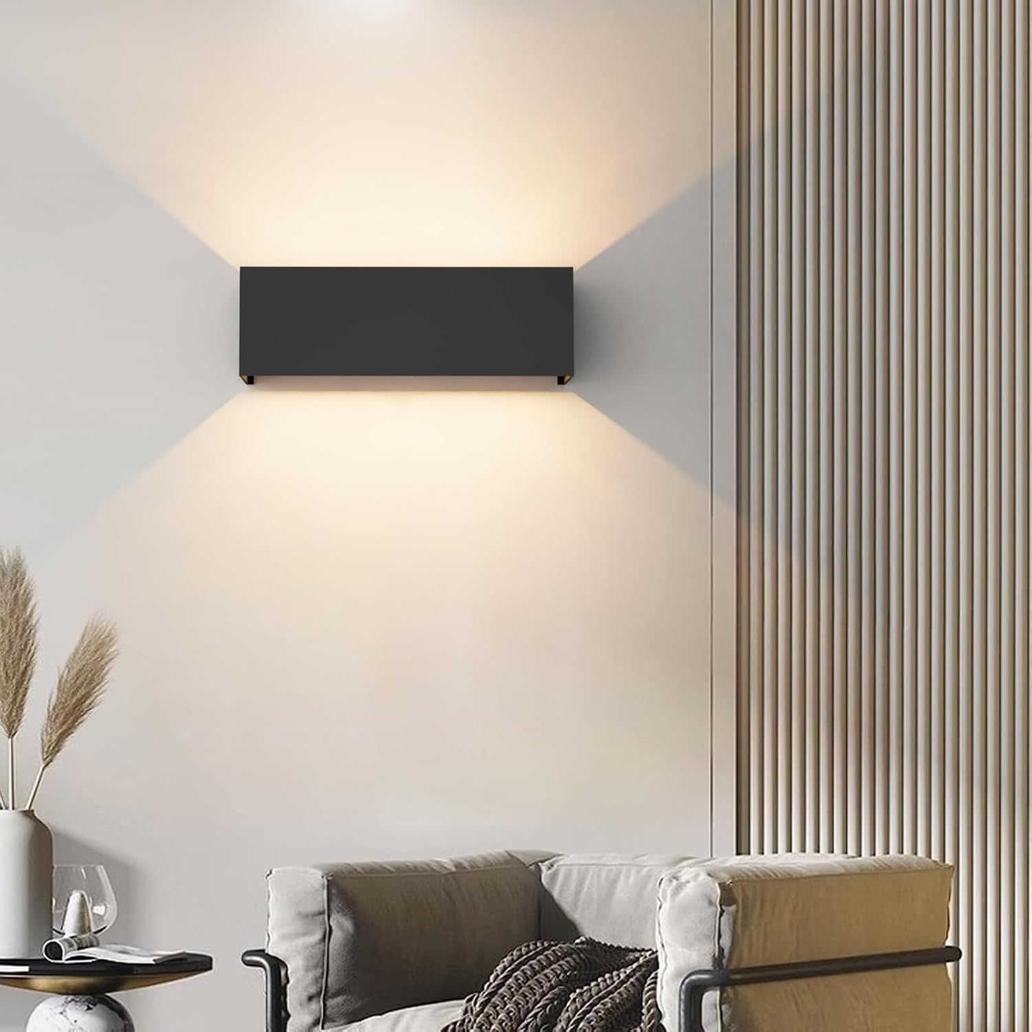 Klighten lampade da parete 30W Esterno/Interno Moderno, lampada da esterno Bianco Caldo 3000K Applique da Parete, IP65 Impermeabile, Angolo del Fascio Regolabile Applique(Nero) - immagine 5