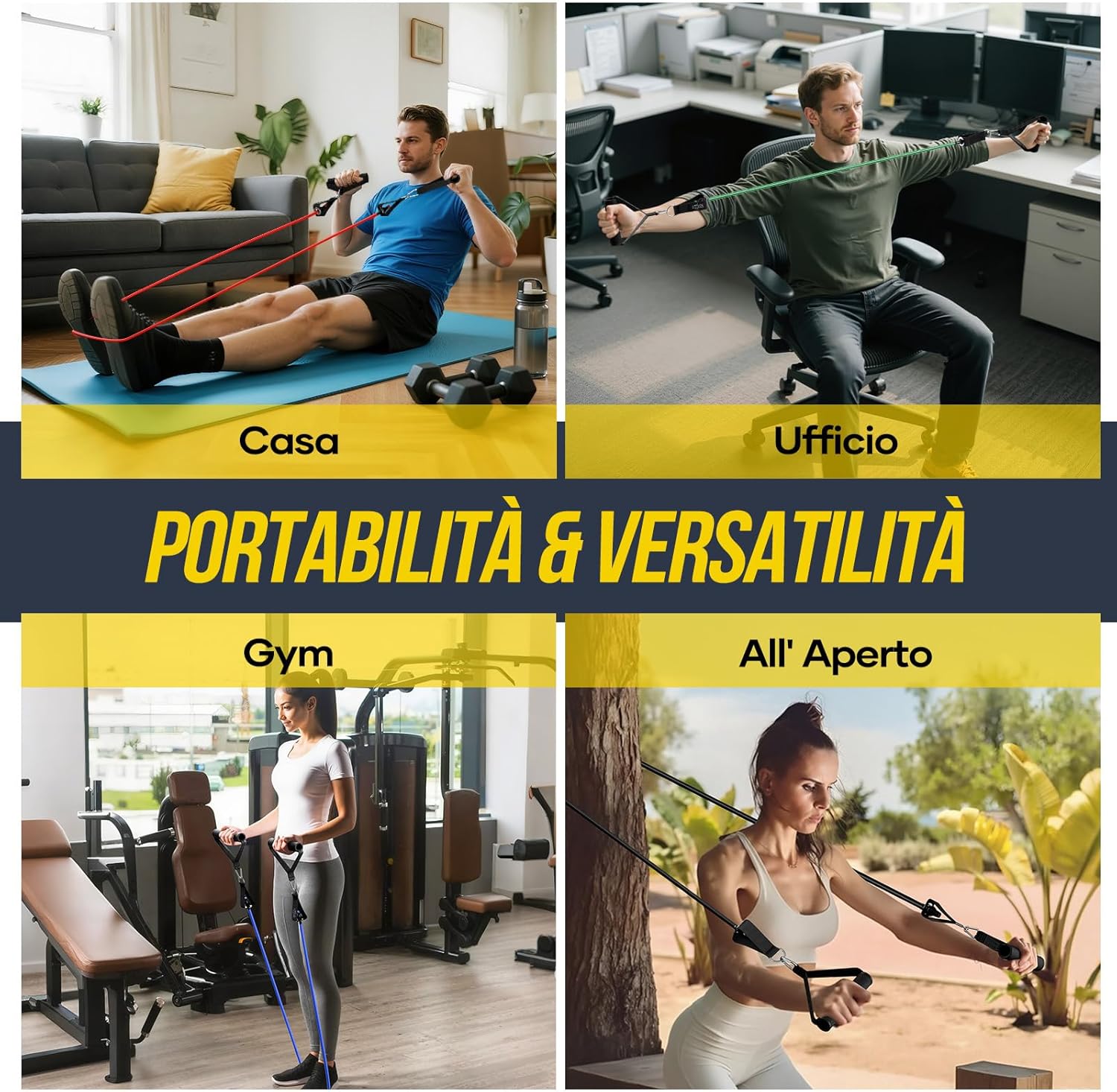 Fokky Elastici Fitness - Set 5 Livelli di Resistenza - immagine 5