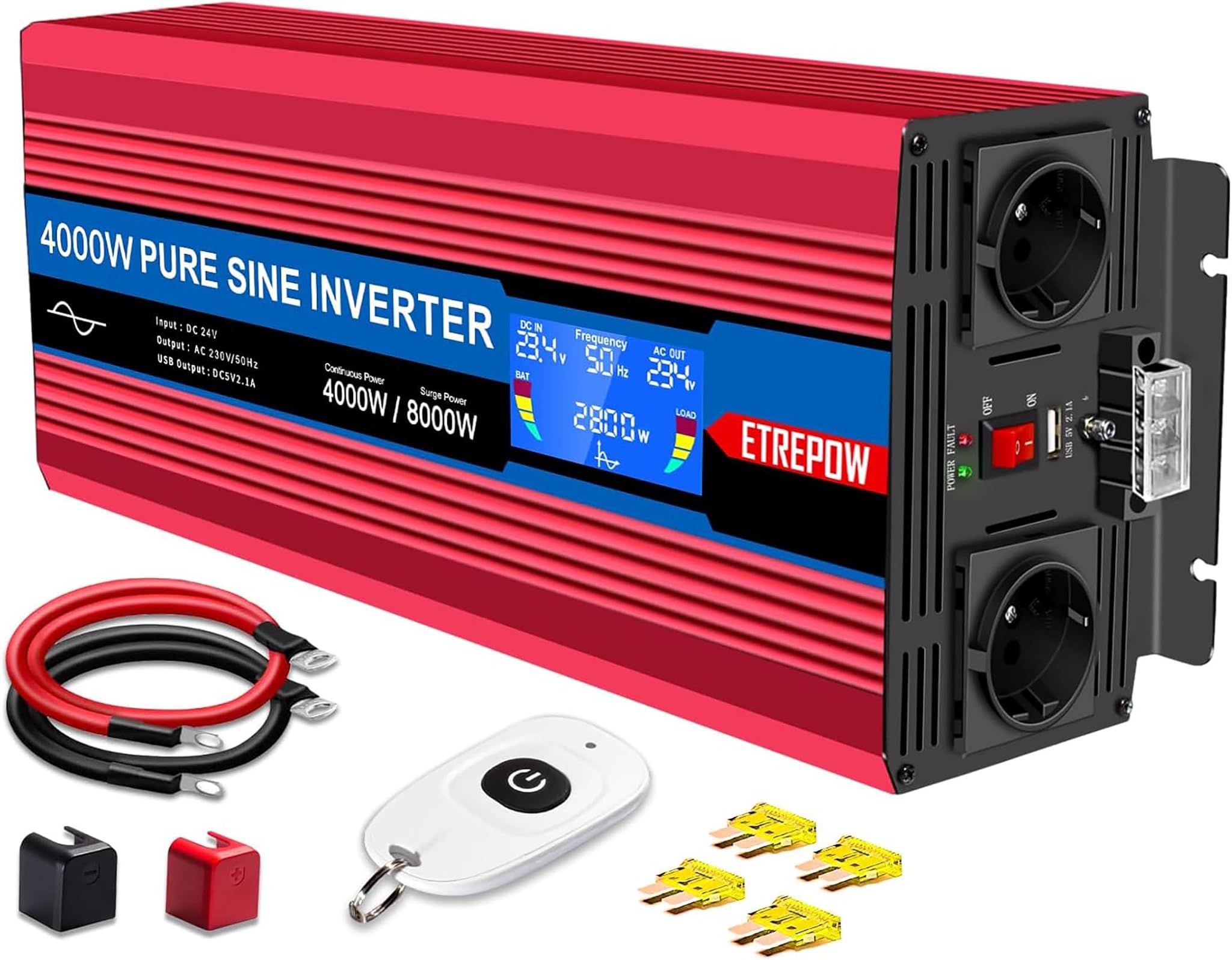 Inverter 4000W 24V 220V Onda Sinusoidale Pura