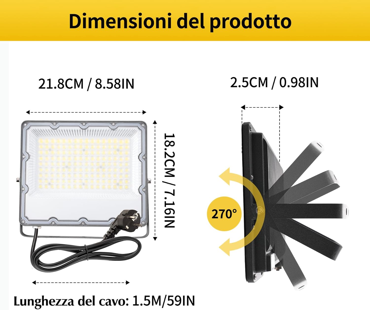 Meekbos Faretto LED da Esterno 100W (2 Pezzi) - immagine 4