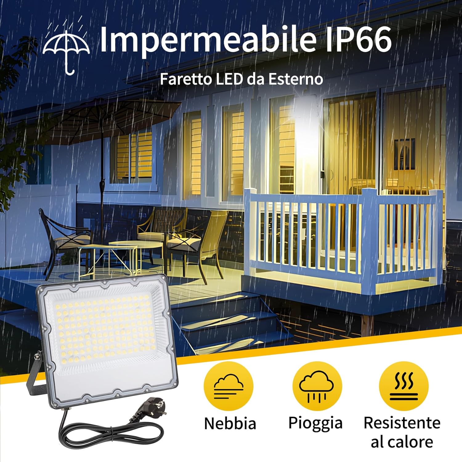 Meekbos Faretto LED da Esterno 100W (2 Pezzi) - immagine 6