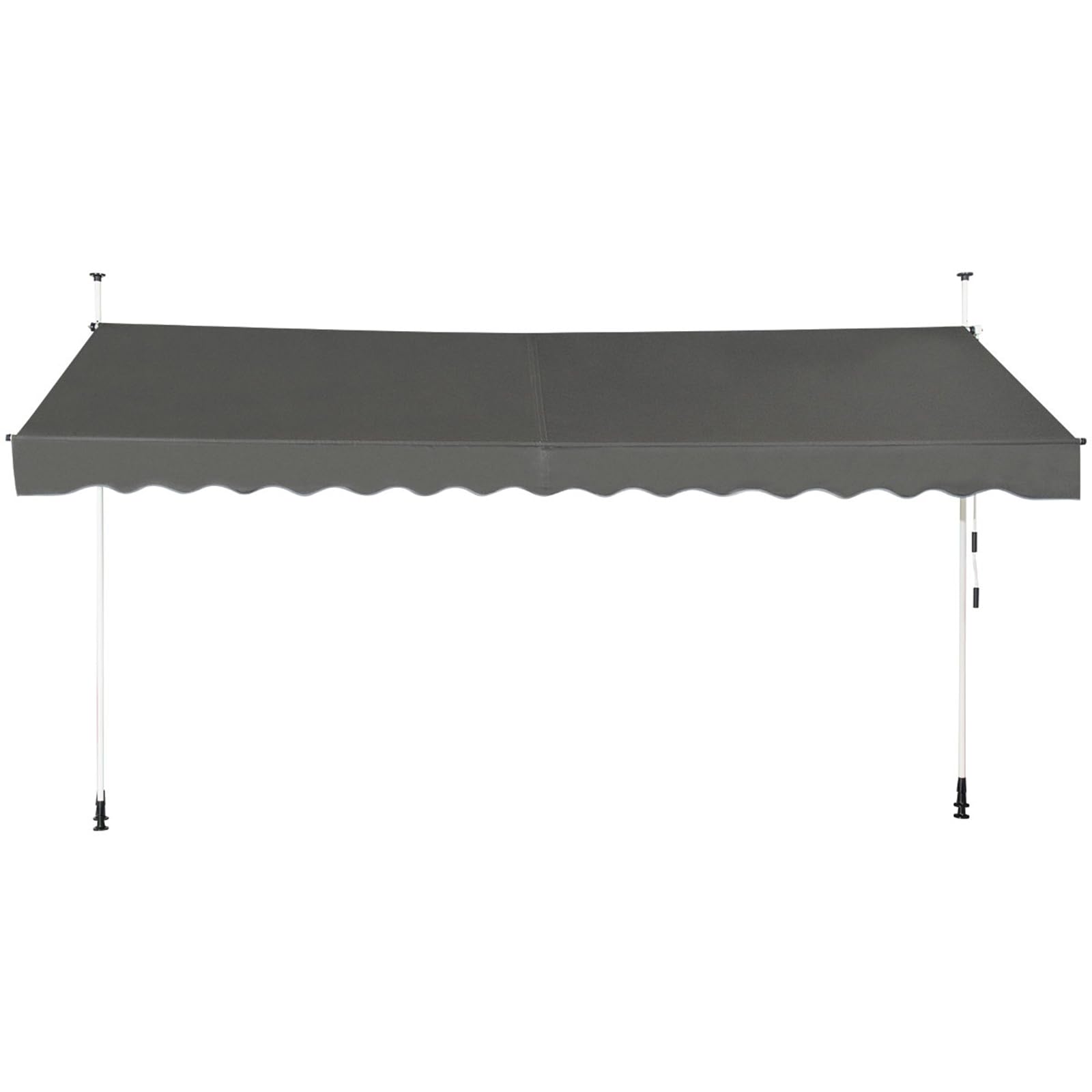 FANTASK Tenda da sole da balcone, larghezza 400 cm, senza foratura, resistente ai raggi UV, regolabile in altezza, impermeabile, grigio