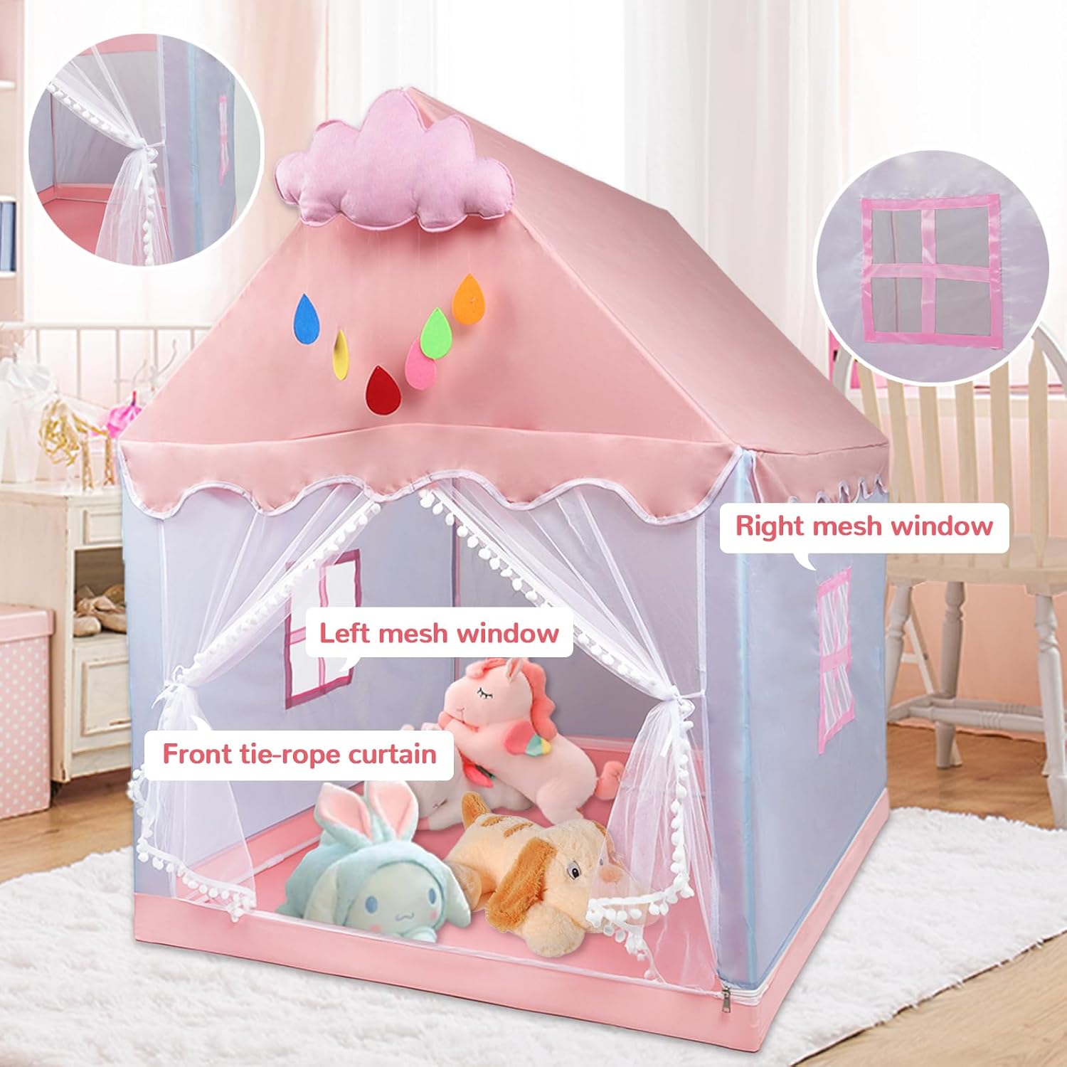Tenda da Gioco per Bambini - Castello Principessa Rosa - immagine 4
