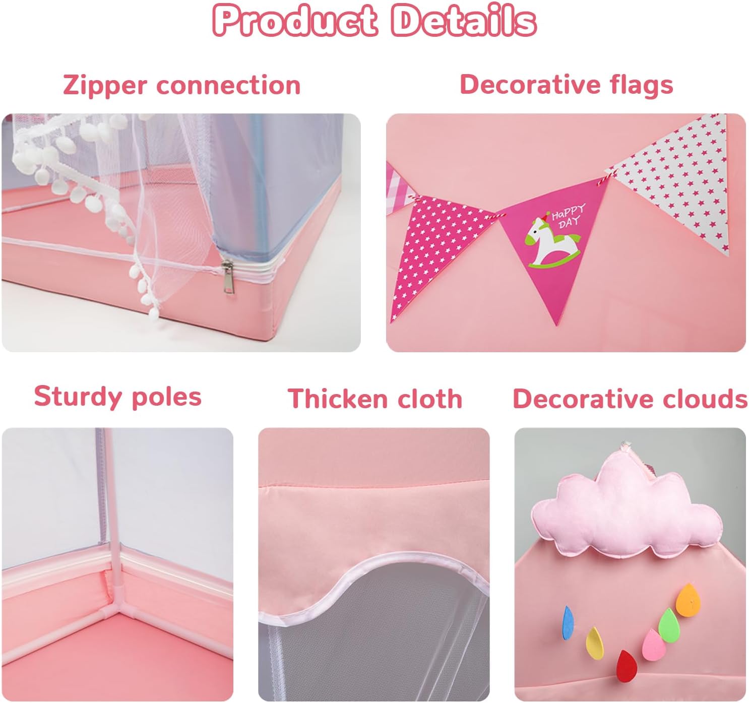 Tenda da Gioco per Bambini - Castello Principessa Rosa - immagine 5