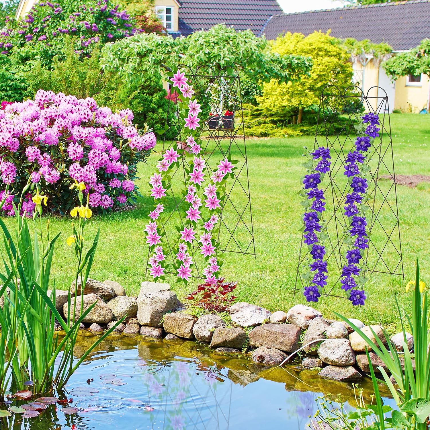 Relaxdays Grigliato per Rampicanti 152cm, Rosso Marrone - immagine 2