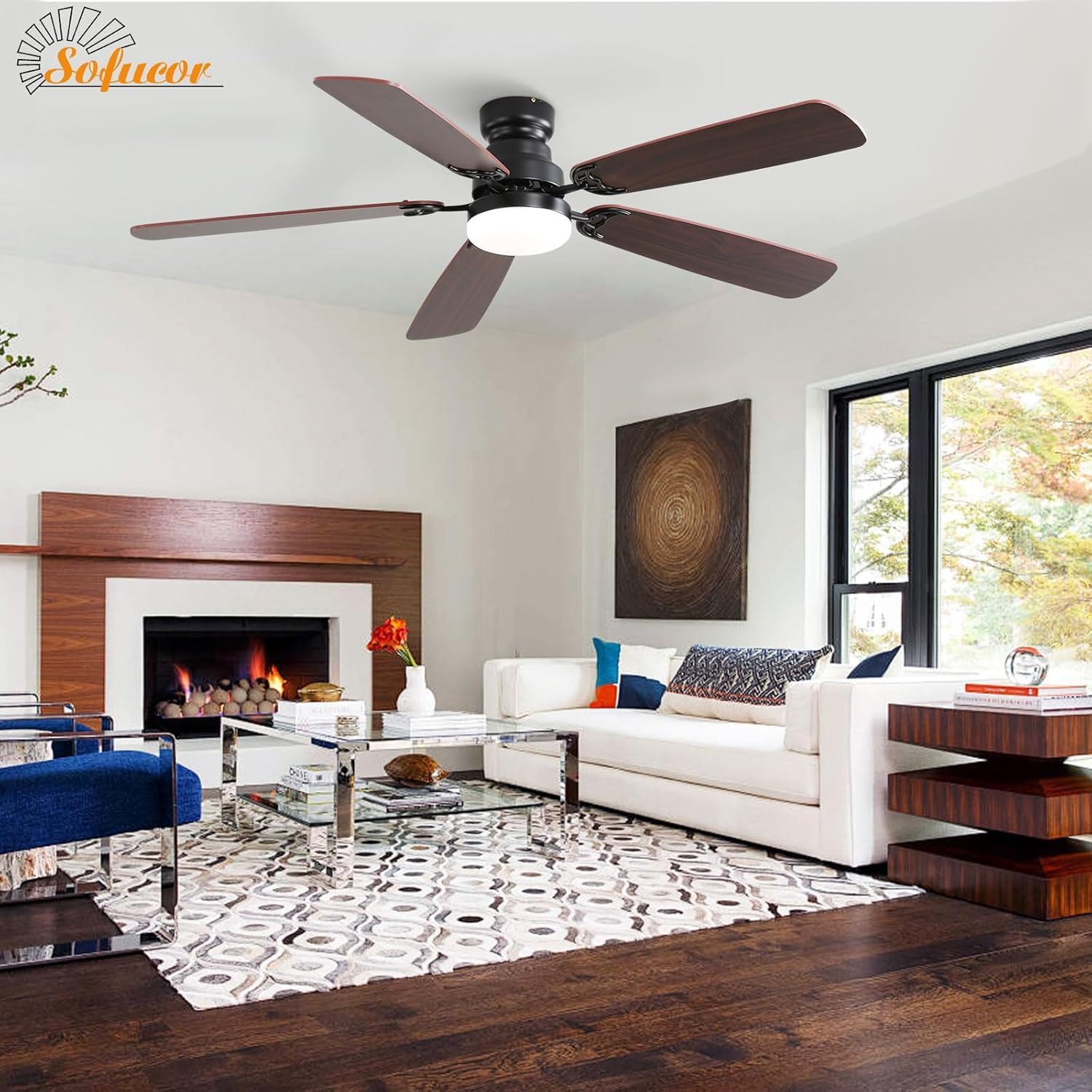 Sofucor Ventilatore da Soffitto con Luce LED 132cm - immagine 8