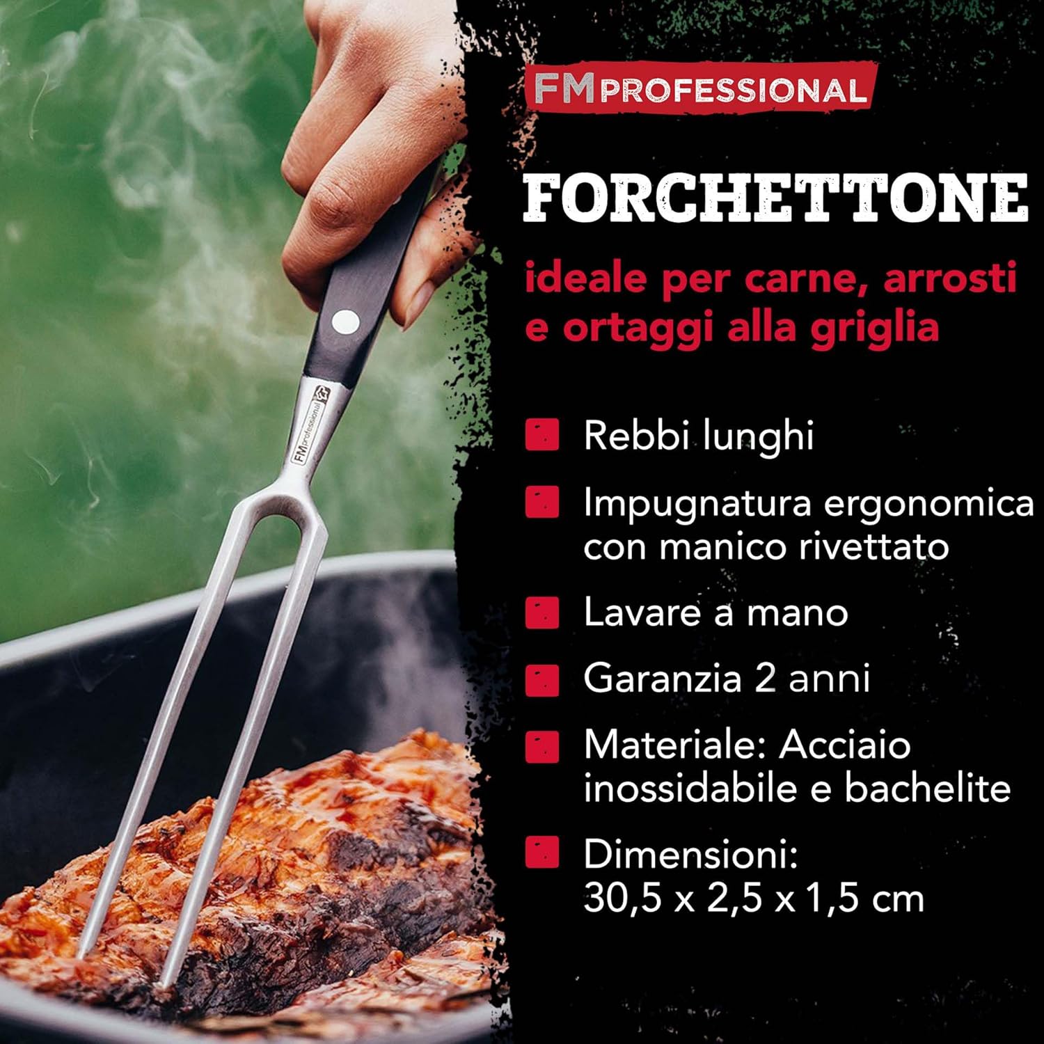FMprofessional Forchettone Professionale per Carne e Pesce - immagine 3