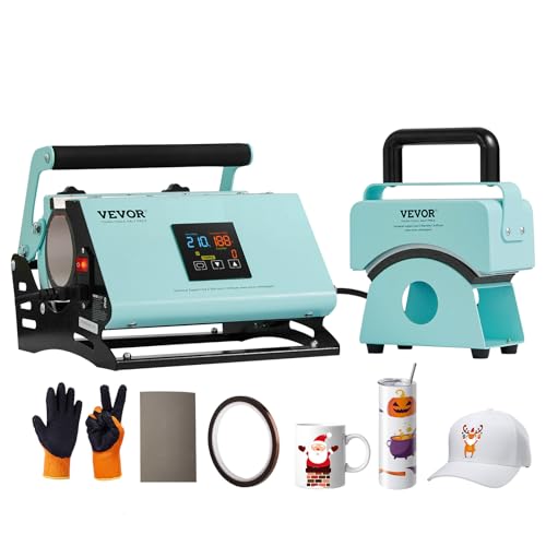 Vevor Pressa a Caldo 2 in 1 per Cappelli e Bicchieri, Verde