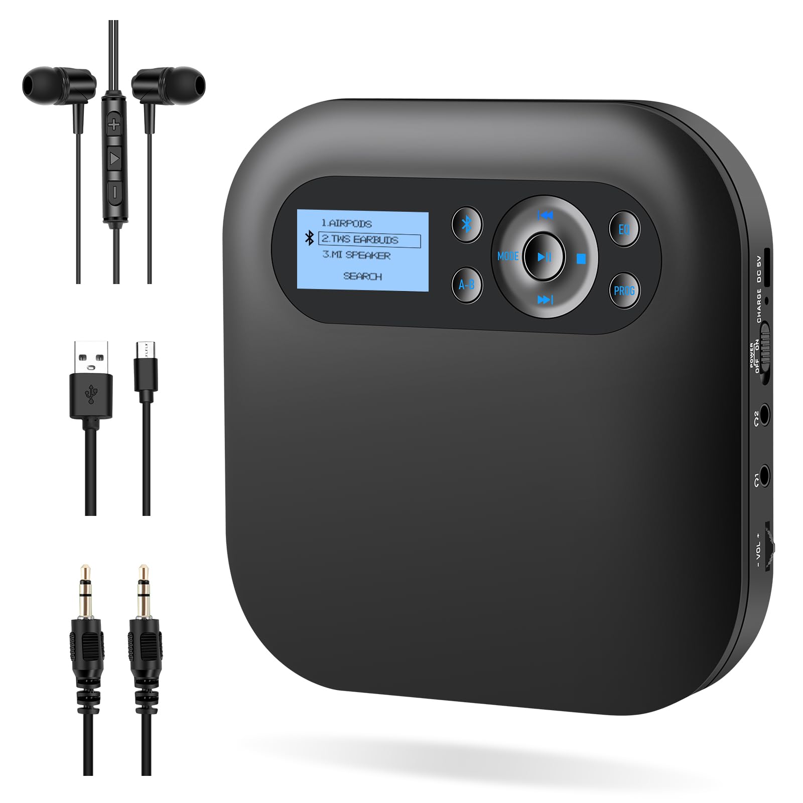 Desobry Lettore CD Portatile Bluetooth con Altoparlanti