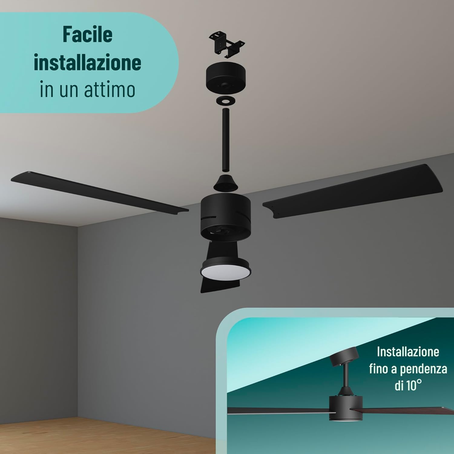 Noaton Ventilatore da Soffitto con Luce LED Ø132cm - immagine 9