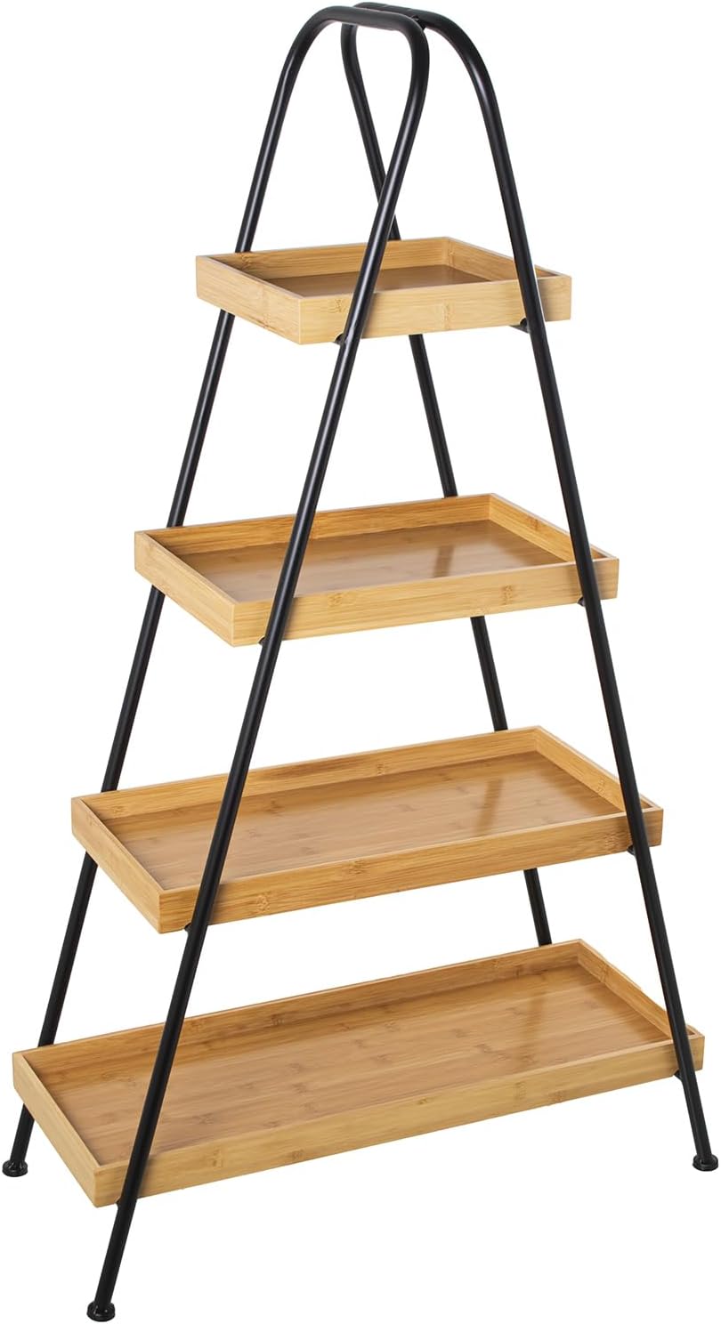 ESTANTERIA MADERA HAYA/METAL NEGRO_70X31X120CM - immagine 1